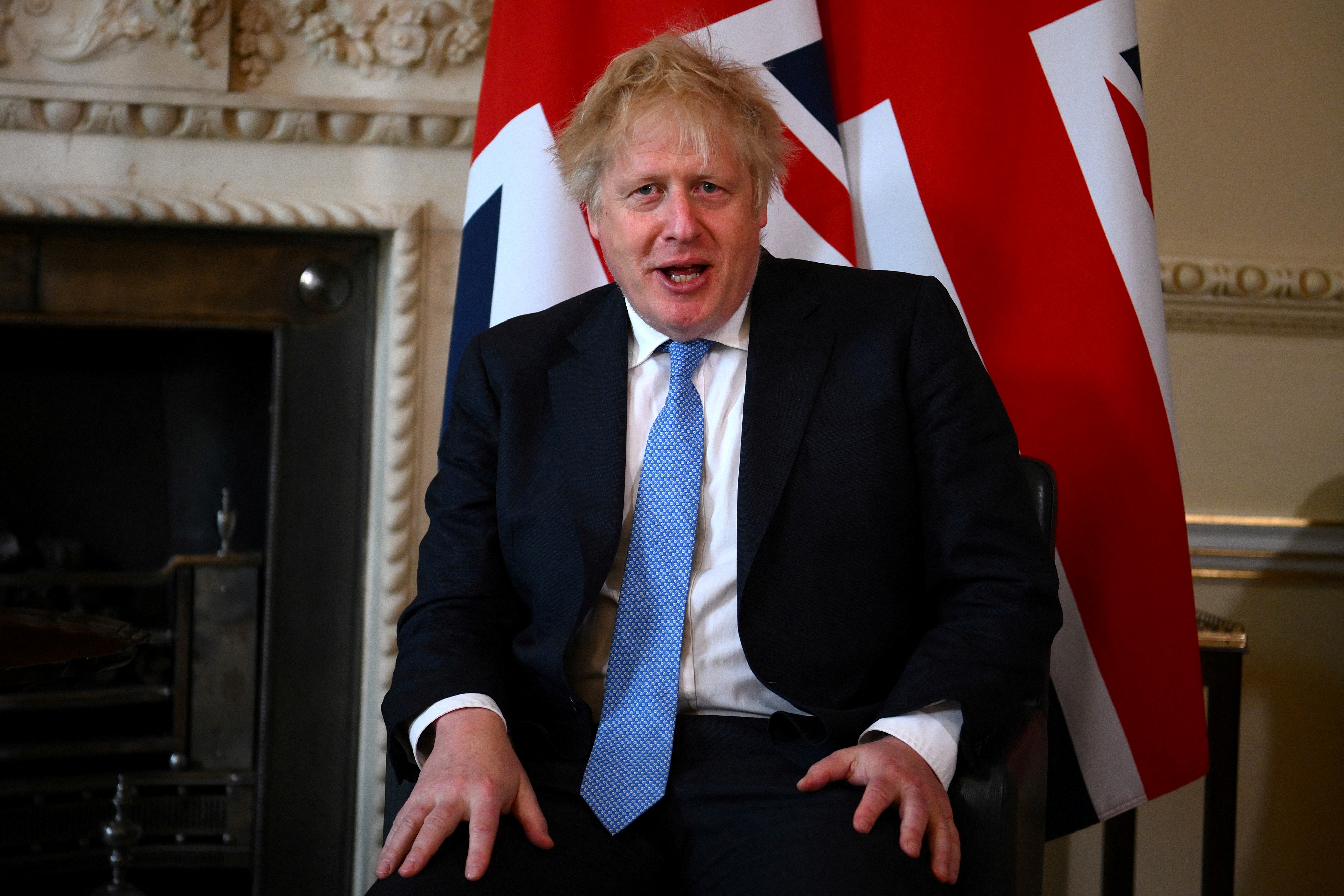 British PM Johnson meets his Kurdish counterpart Barzani at Downing Street in London