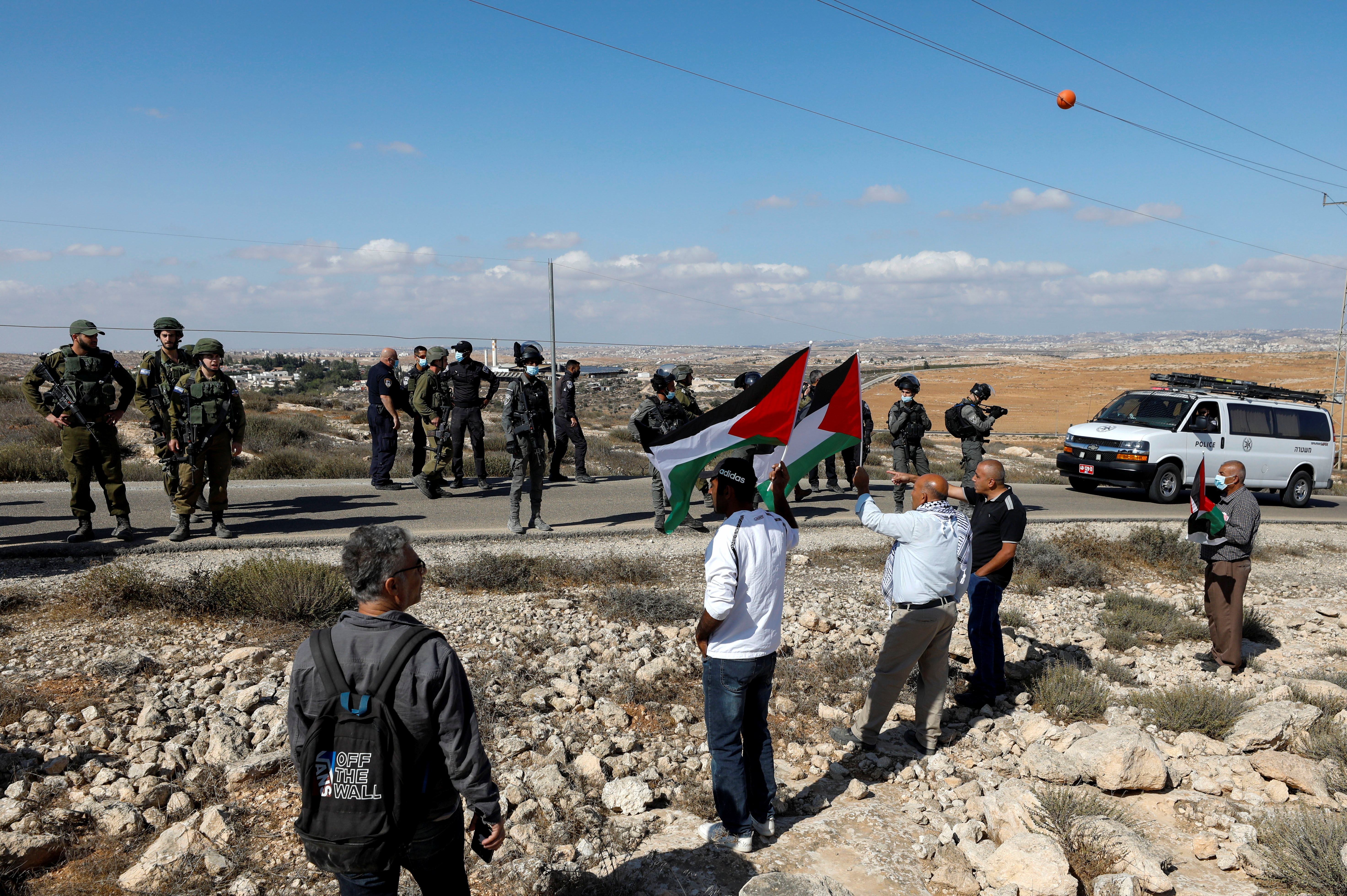 Palestinians protest against Israeli settlements in West Bank