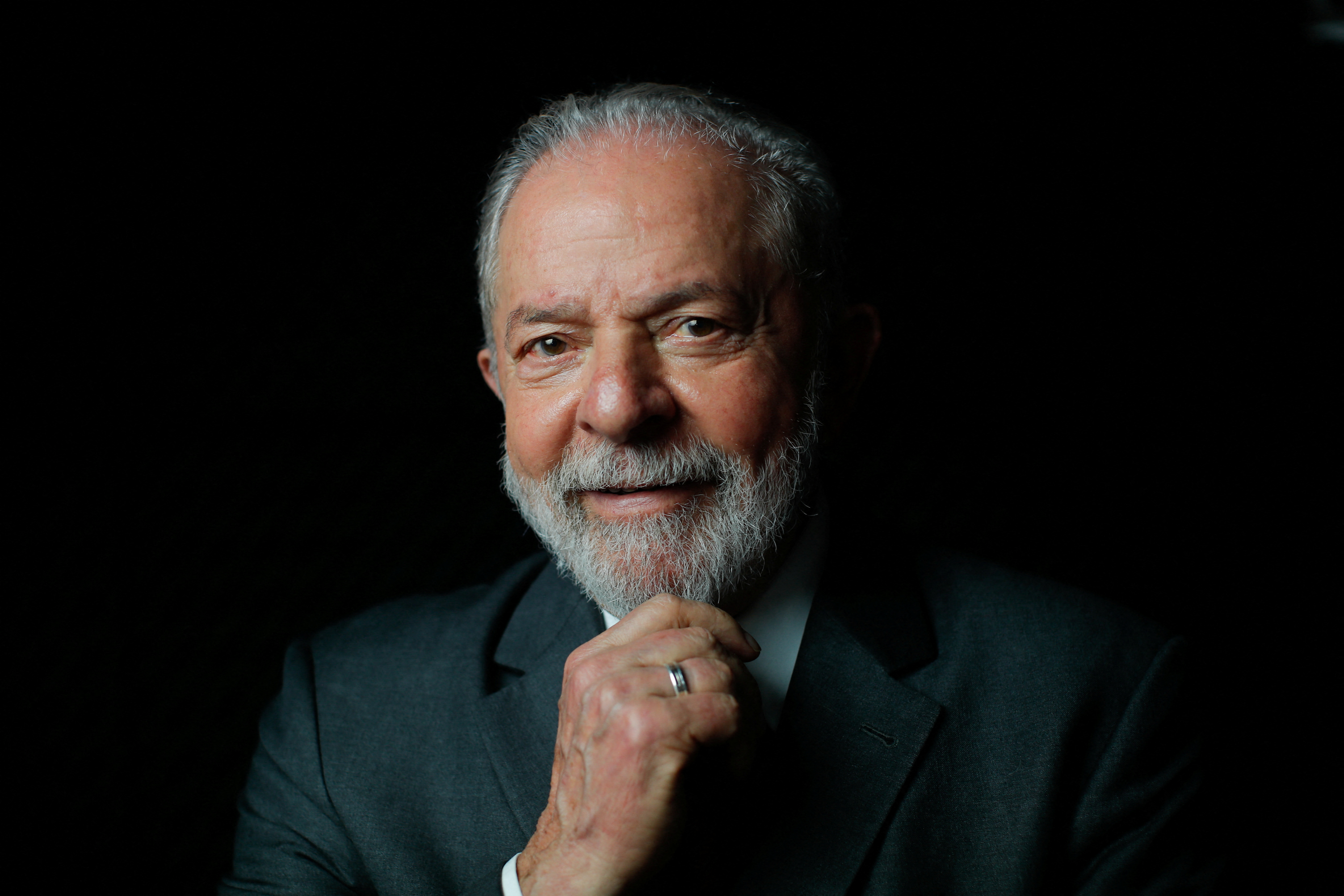 Former Brazilian President Luiz Inacio Lula da Silva poses for a picture during an interview with Reuters in Sao Paulo