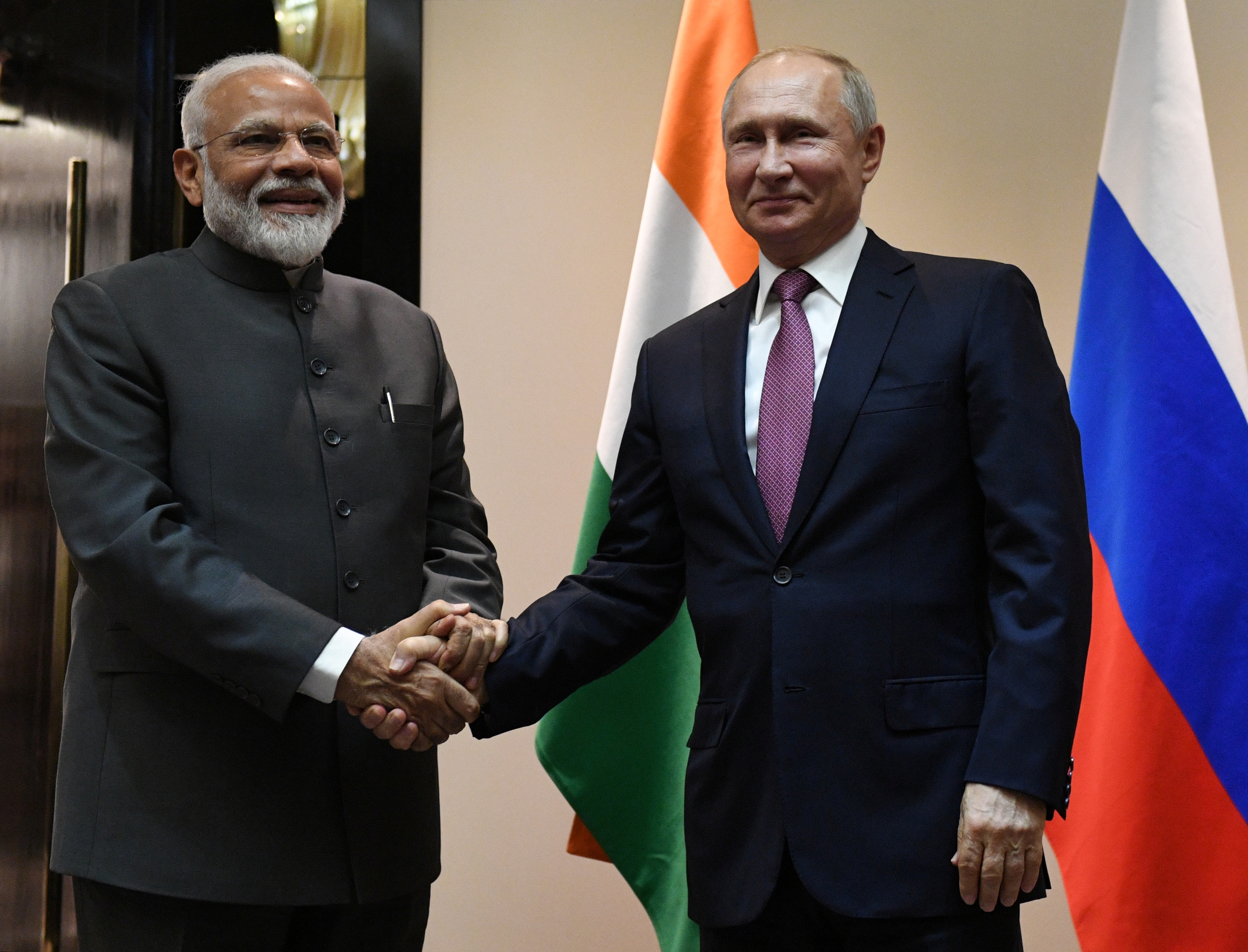Russian President Putin meets with Indian Prime Minister Modi on the sidelines of the SCO summit in Bishkek