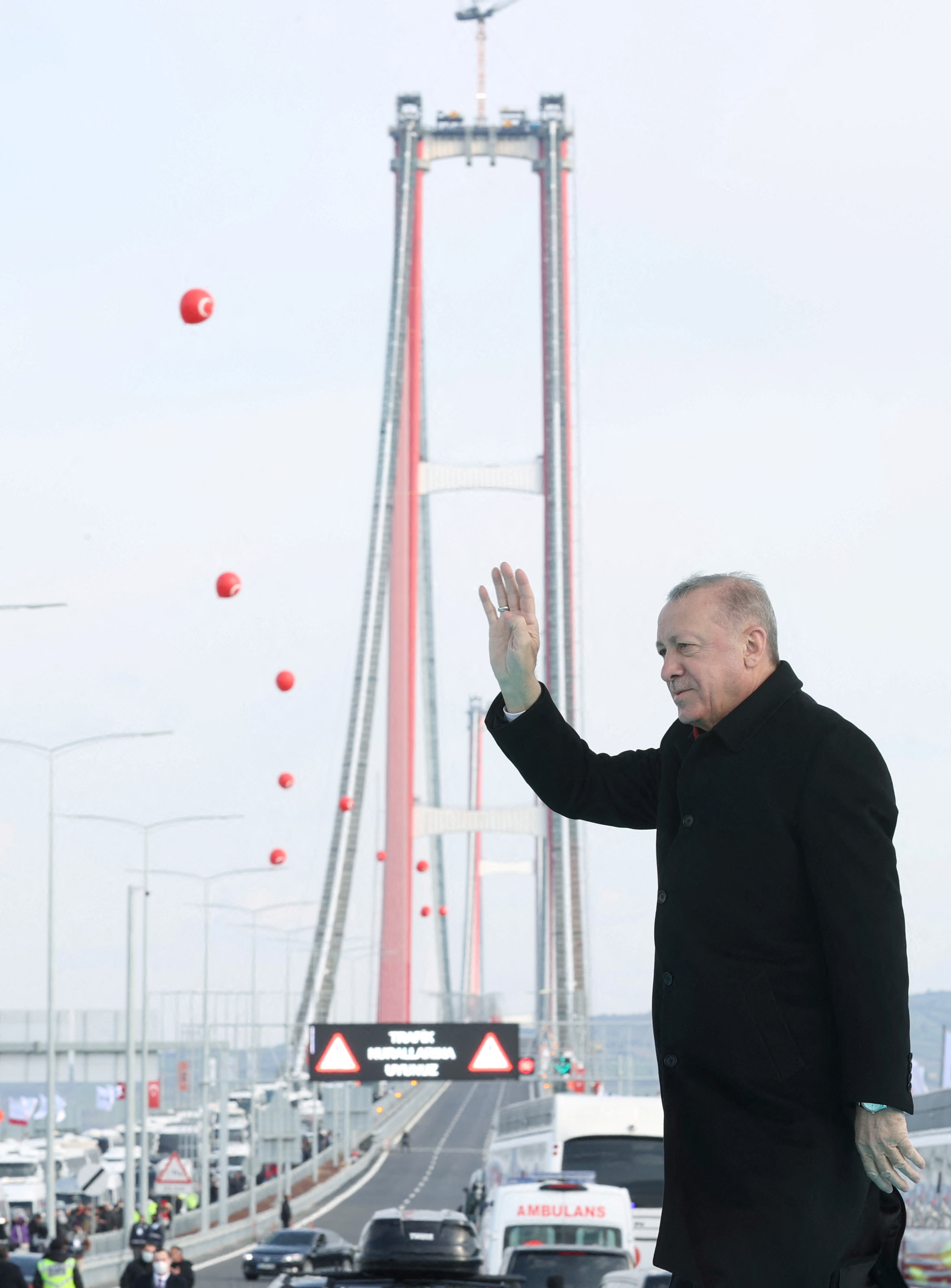 Turkish President Erdogan attends opening ceremony of the 1915 Canakkale Bridge