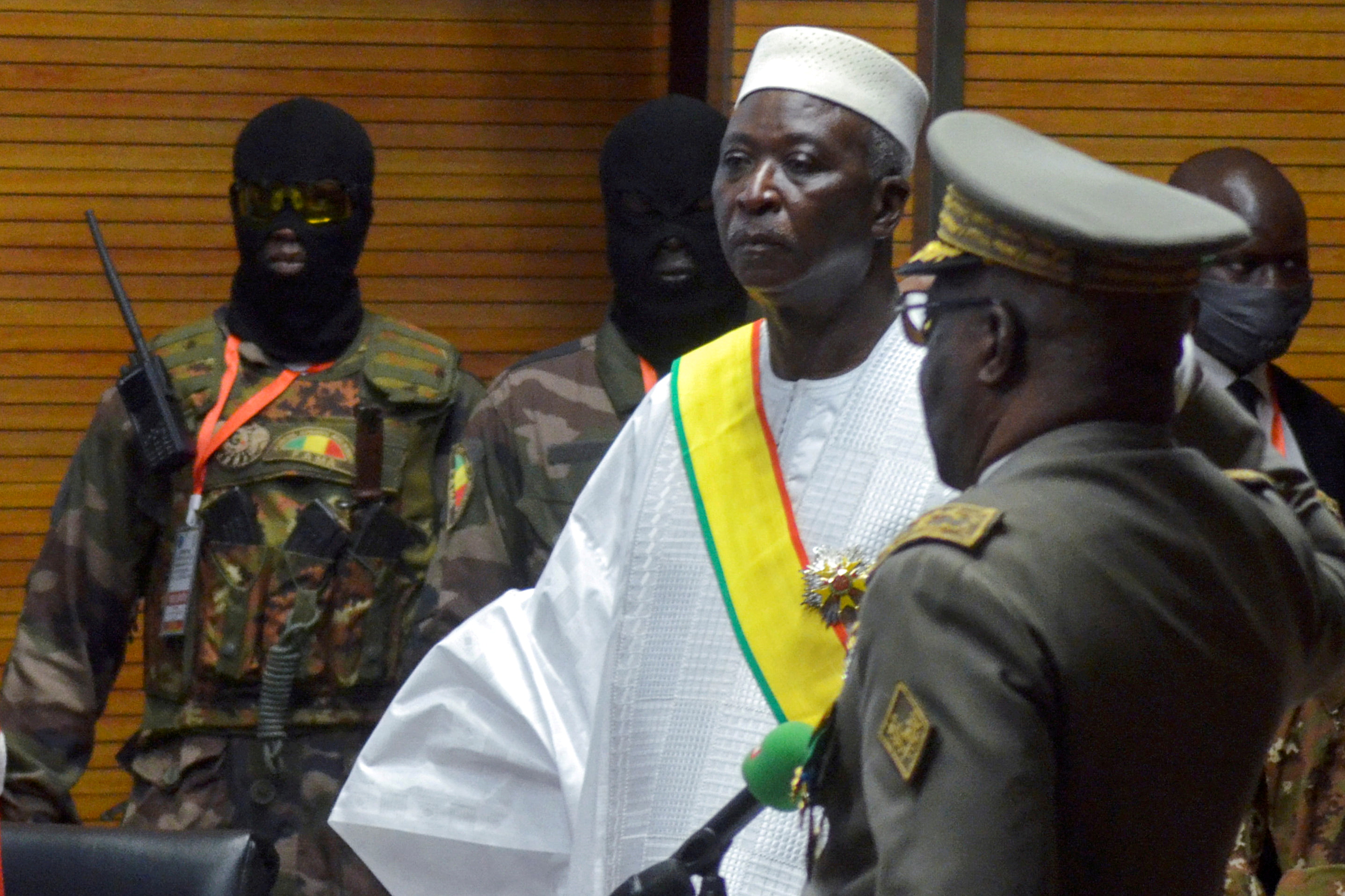 The new interim president of Mali Bah Ndaw is sworn in during the Inauguration ceremony in Bamako
