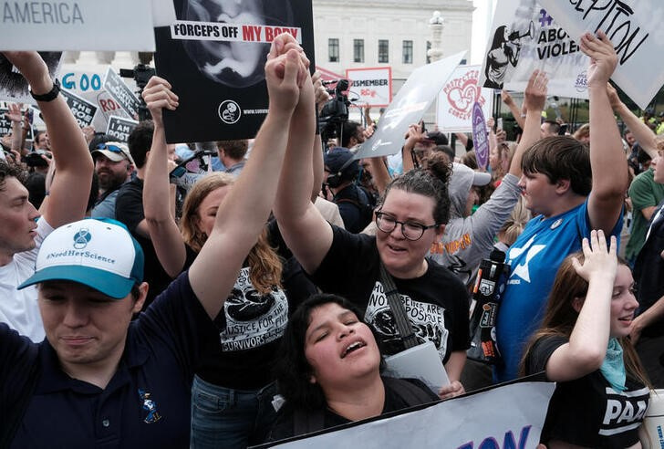 United States Supreme Court overturns the landmark Roe v Wade abortion decision
