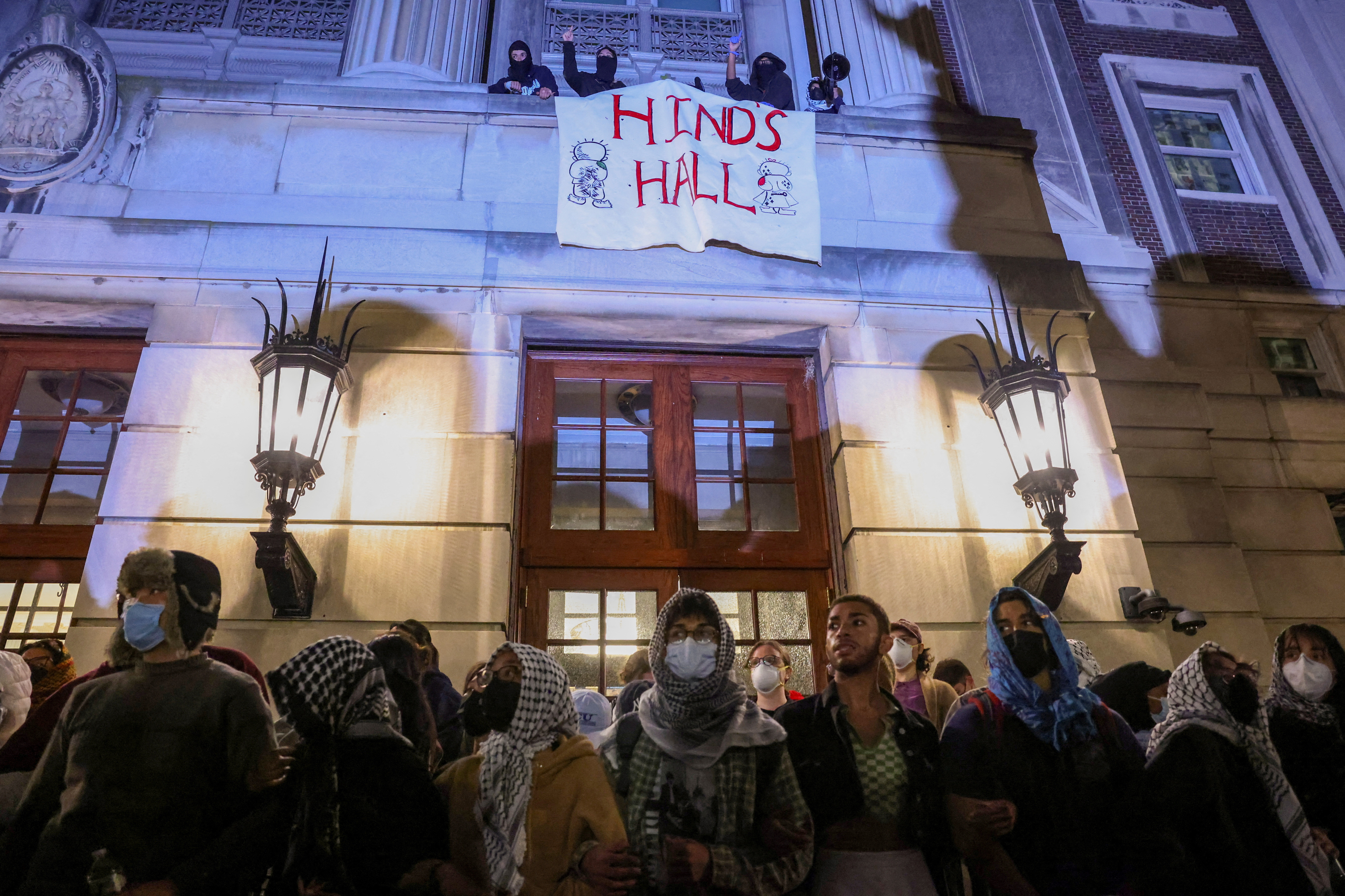 Protests at Columbia University campus in support of Palestinians