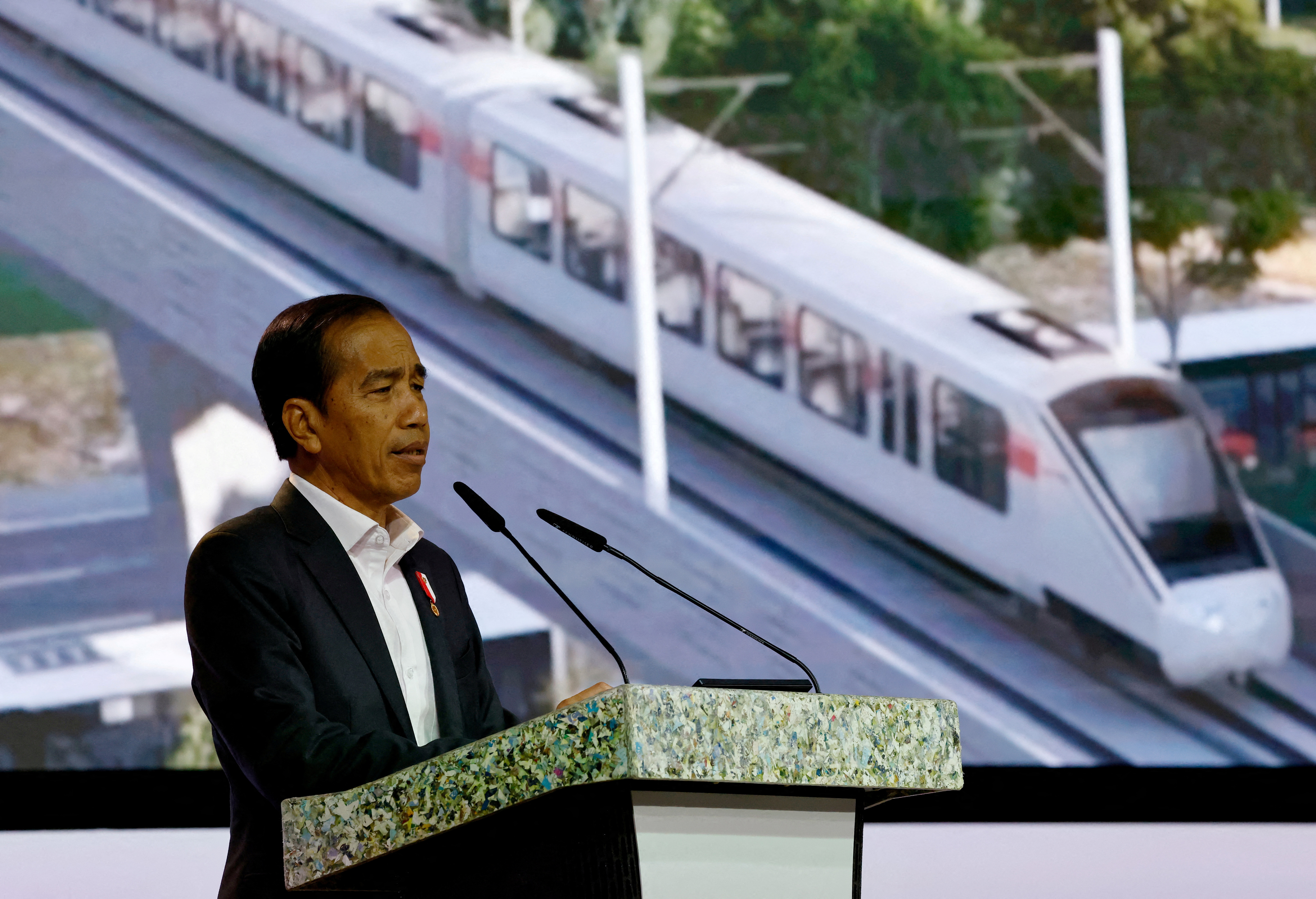 Indonesia's President Joko Widodo speaks about the planned new capital Nusantara, at Ecosperity Week in Singapore