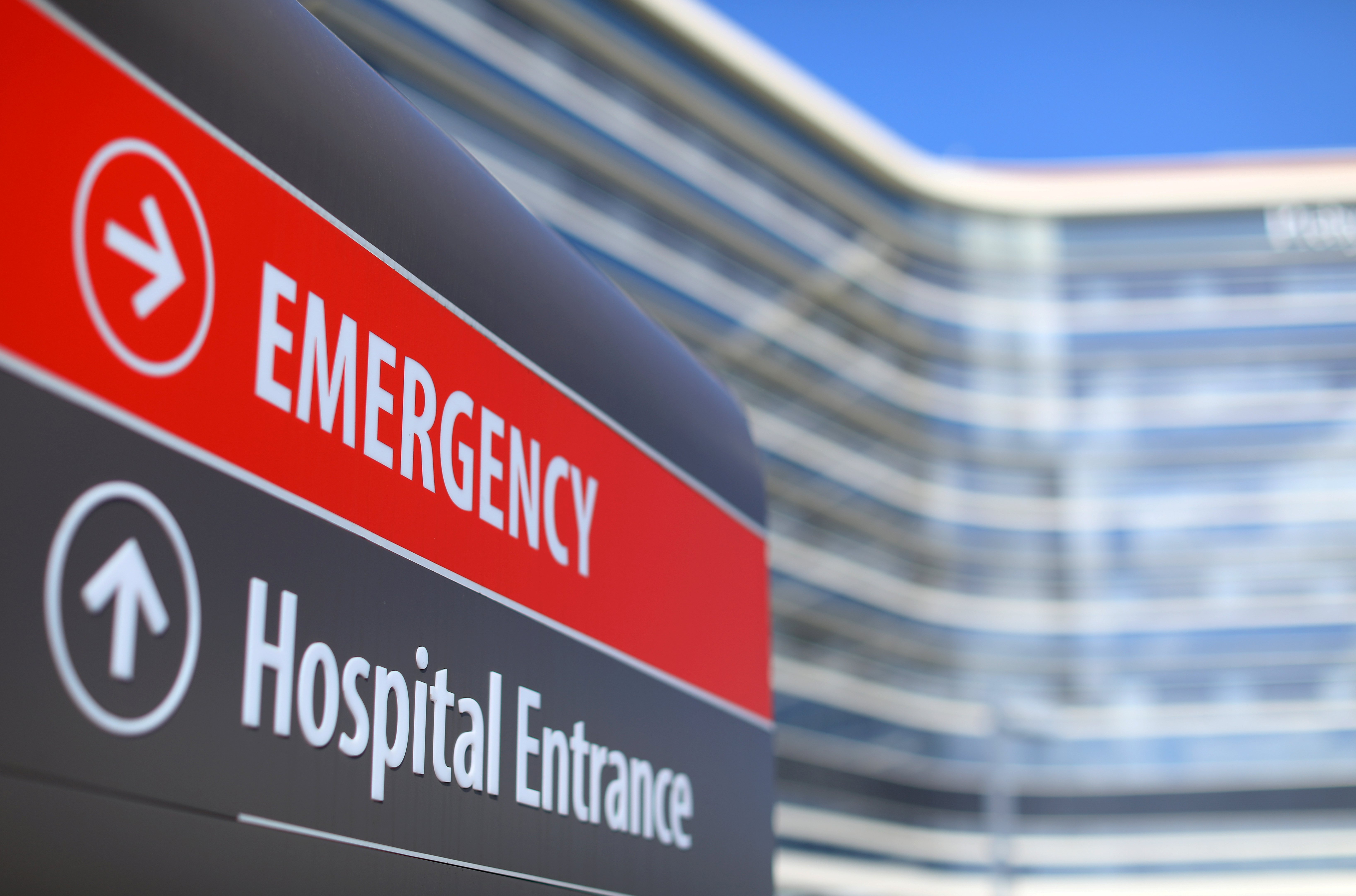 Hospital emergency sign in California