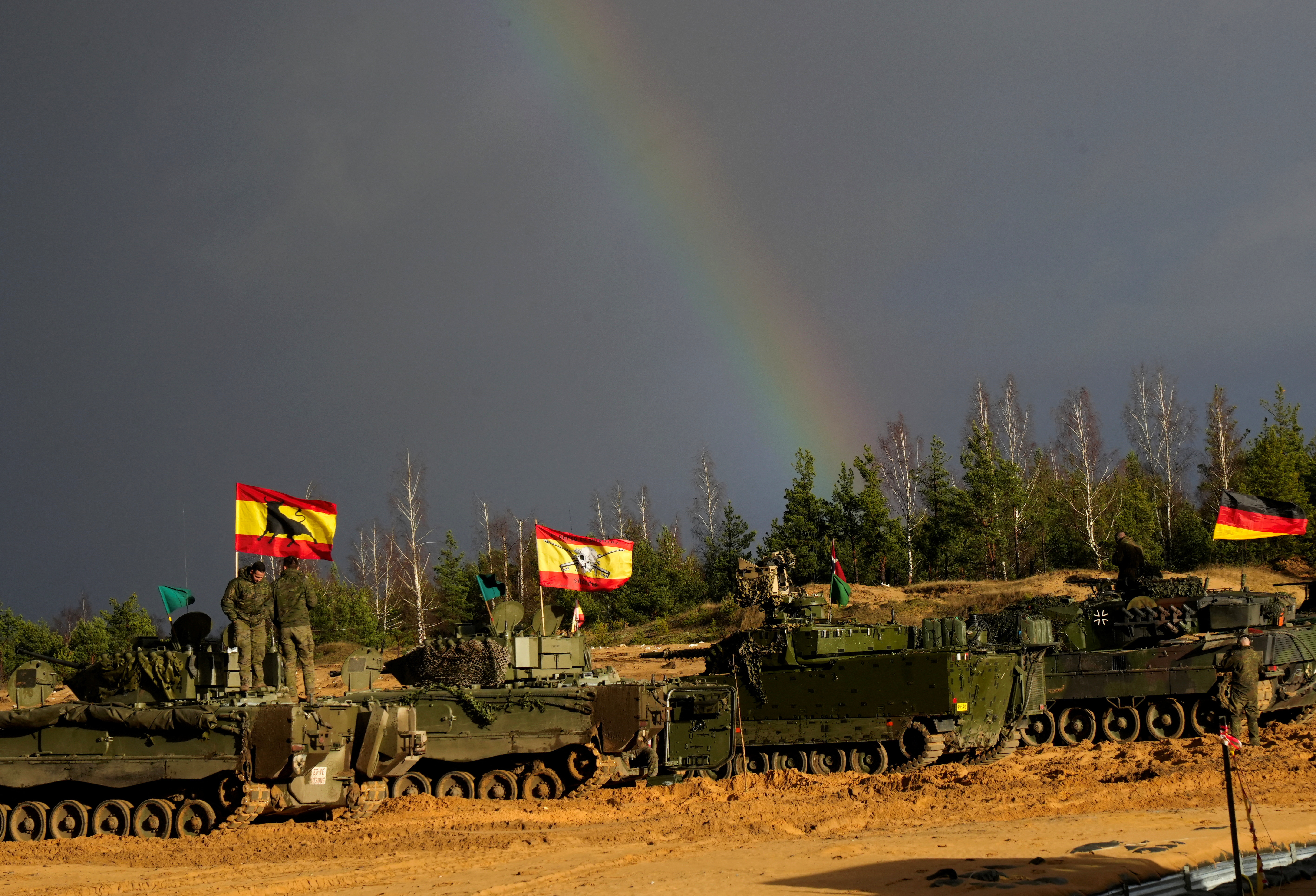 NATO Enhanced Forward Presence battle groups attend Iron Spear 2022 military drill in Adazi