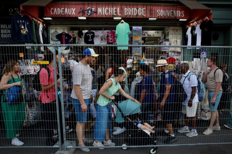 Tourists in Paris ahead of Olympic Games
