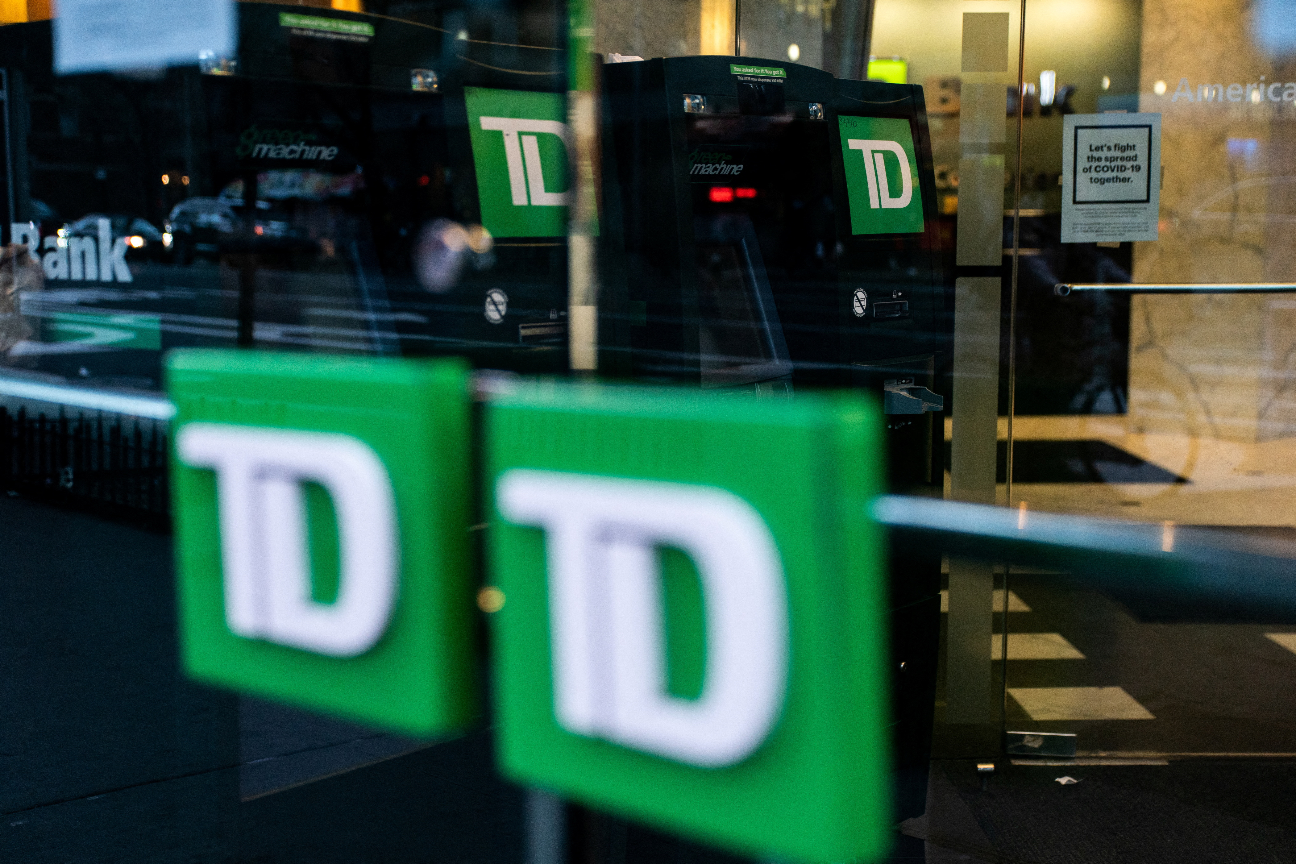TD bank ATM machines are seen in New York
