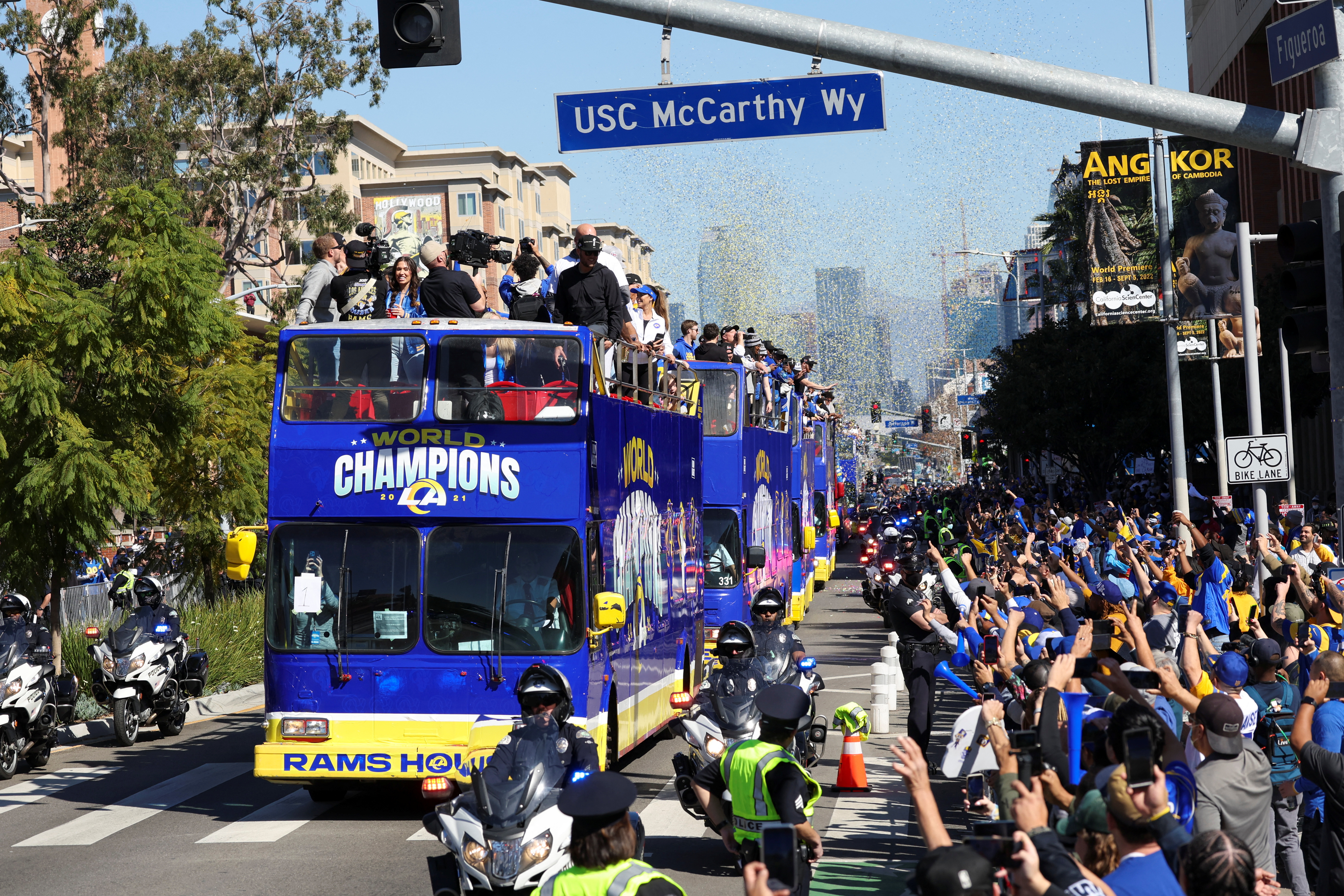 Los Angeles, Ca. 16th Feb, 2022. Aerial voiew of the Hollywood sign changed  to Rams House in celebration of the LA Rams victory during NFL Super Bowl  LVI on February 16, 2022. Credit: Mpi34/Media Punch/Alamy Live News Stock  Photo - Alamy