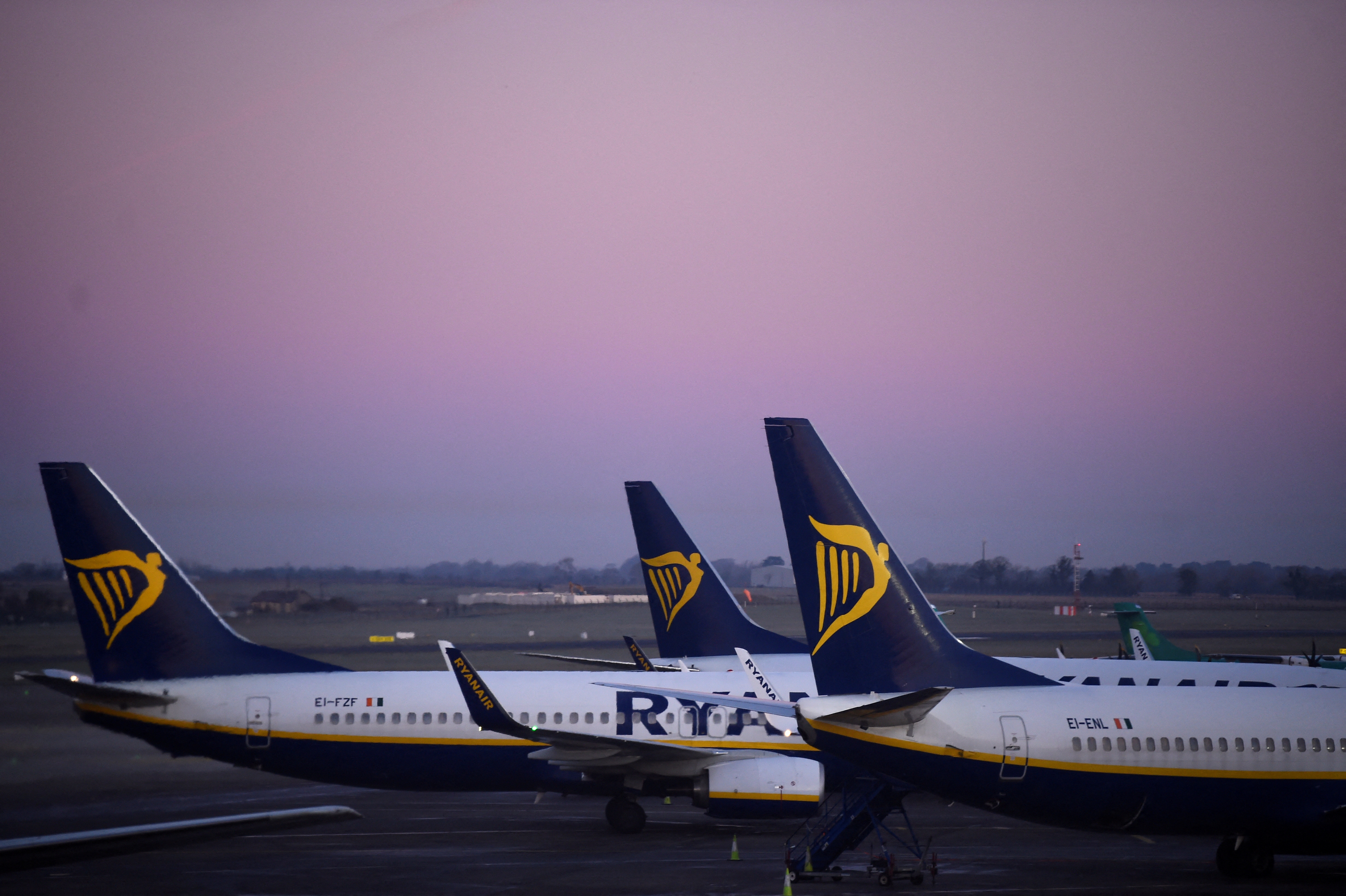 Ryanair aircraft are seen at Dublin airport Dublin