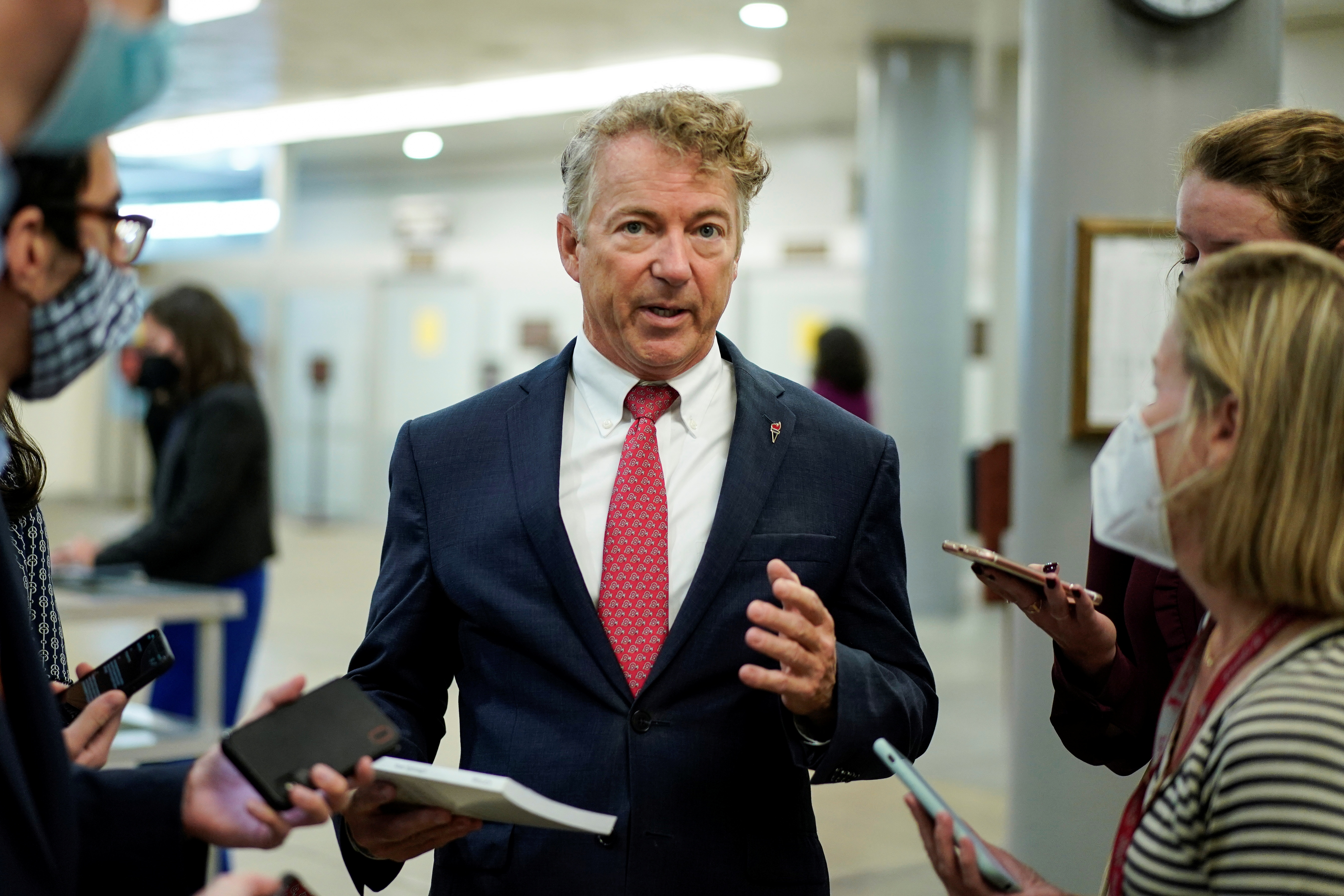 Senator Rand Paul (R-KY) arrives for a vote on Capitol Hill in Washington