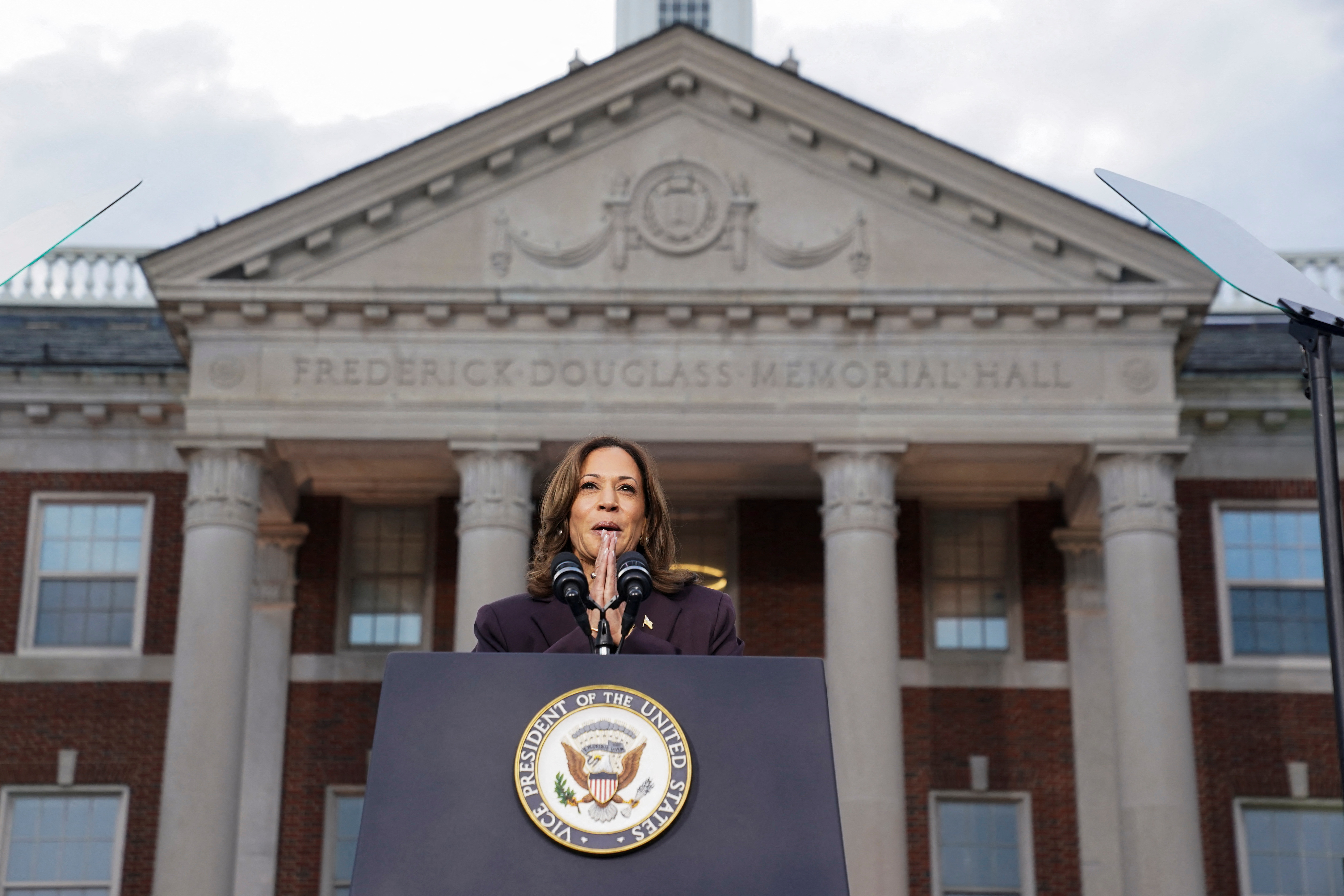 Democratic presidential nominee U.S. Vice President Kamala Harris delivers speech conceding 2024 U.S. Presidential Election to President-elect Trump at Howard University in Washington