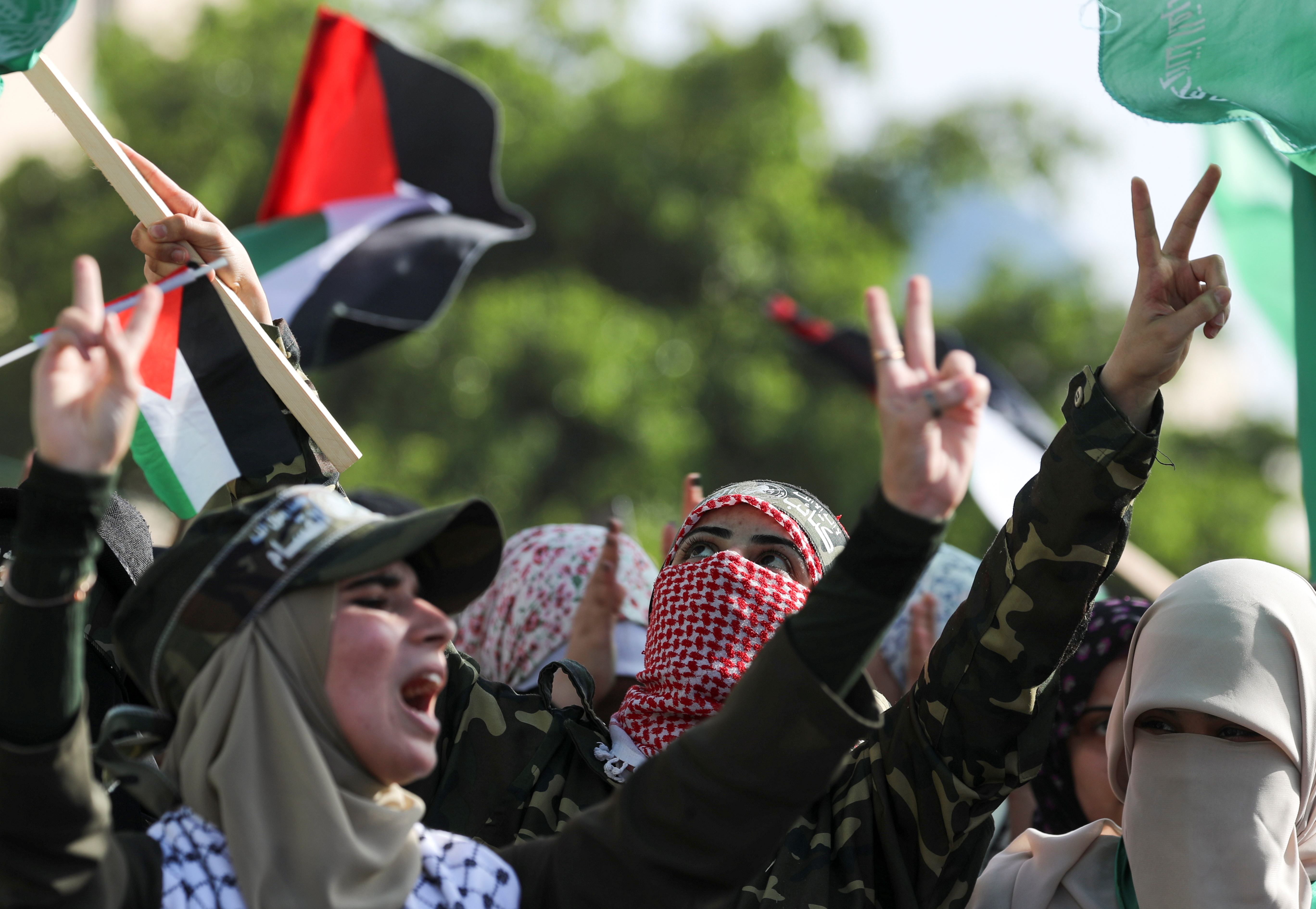 Anti-Israel rally in the northern Gaza Strip