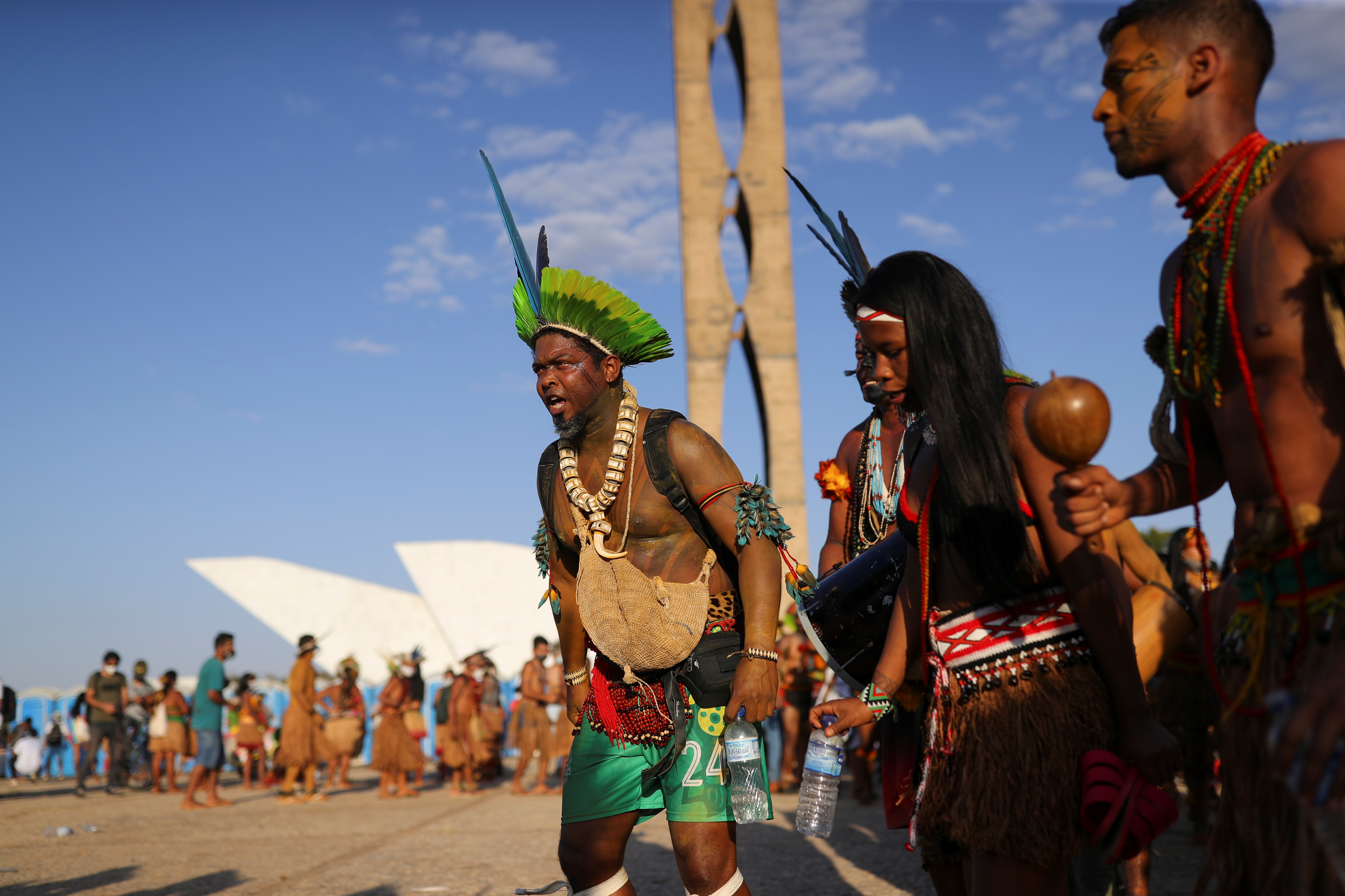 Indigenous people march for land rights in Brazil ahead of court ruling