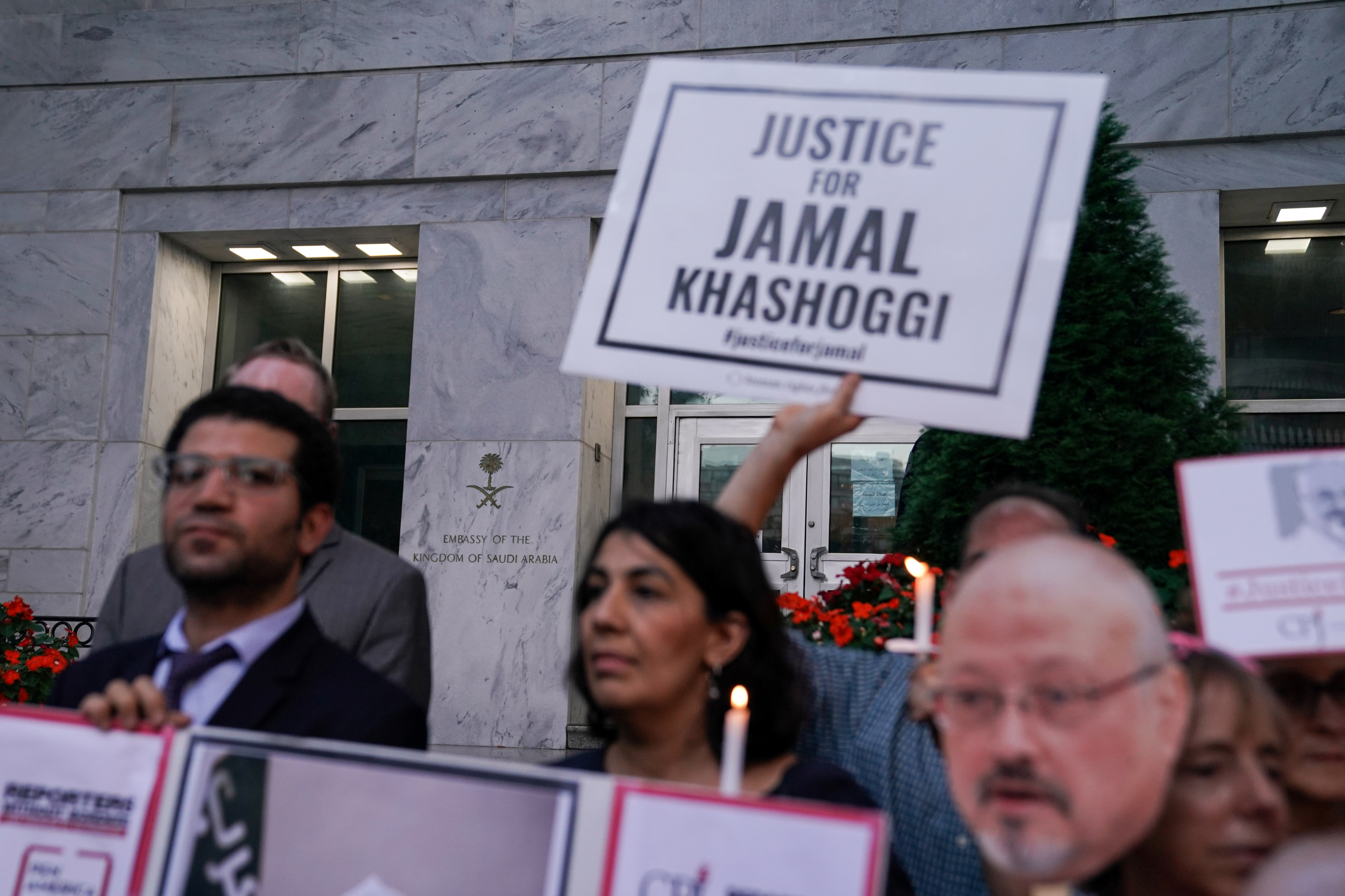 A Vigil is held at Saudi Embassy for Journalist Jamal Khashoggi