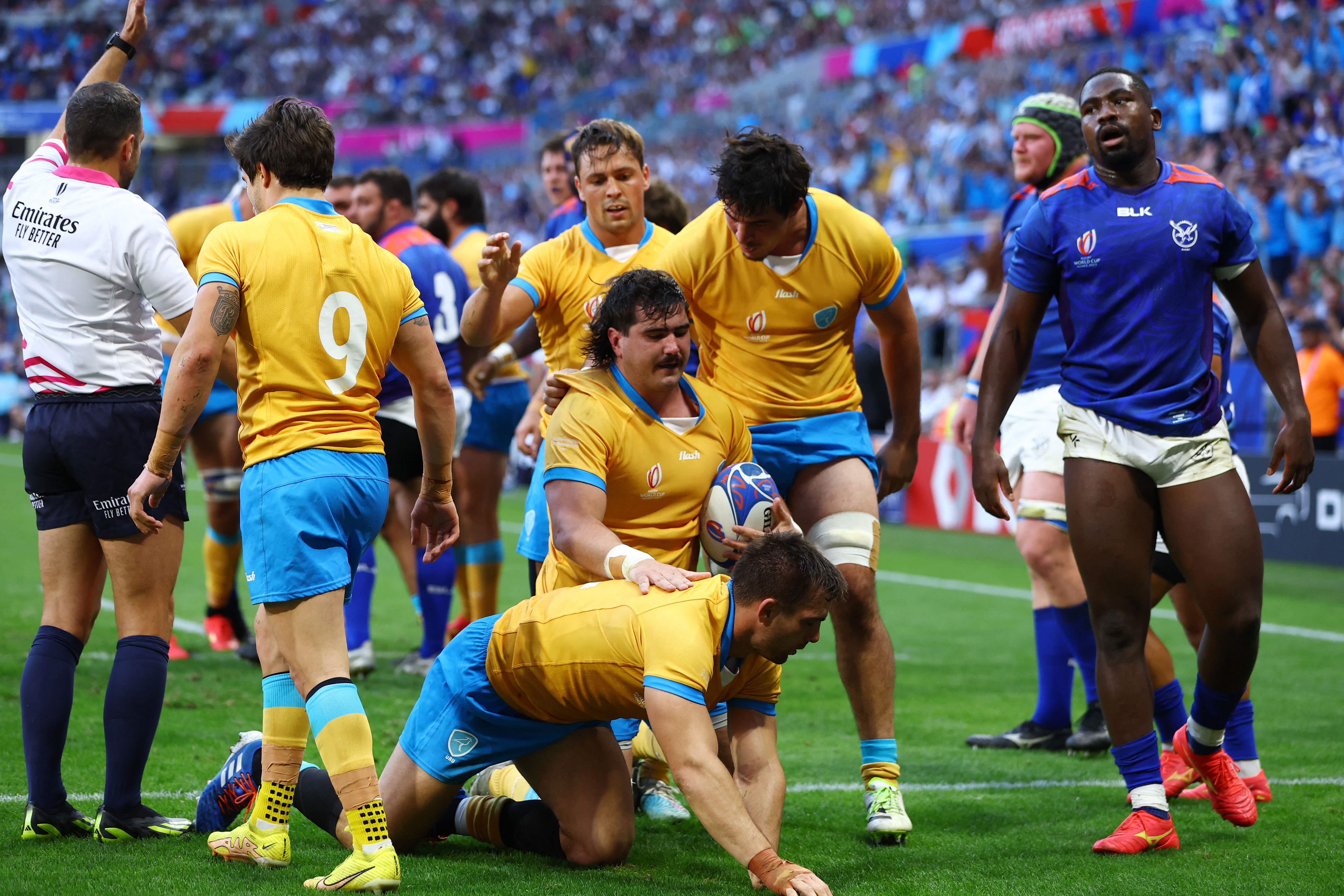 Uruguay fight back to deny 14-man Namibia first-ever Rugby World