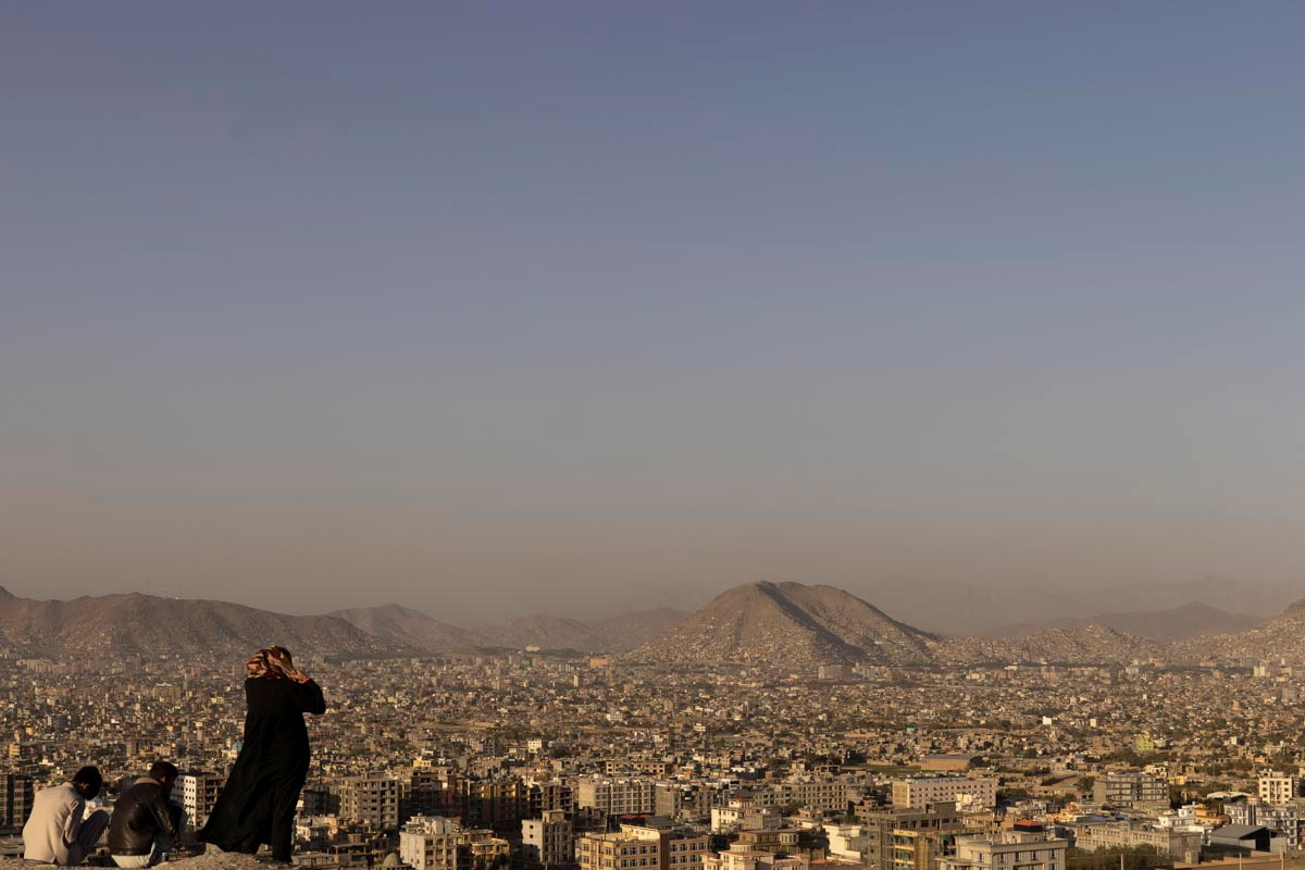 General view of city from top of hill on the outskirts of Kabul