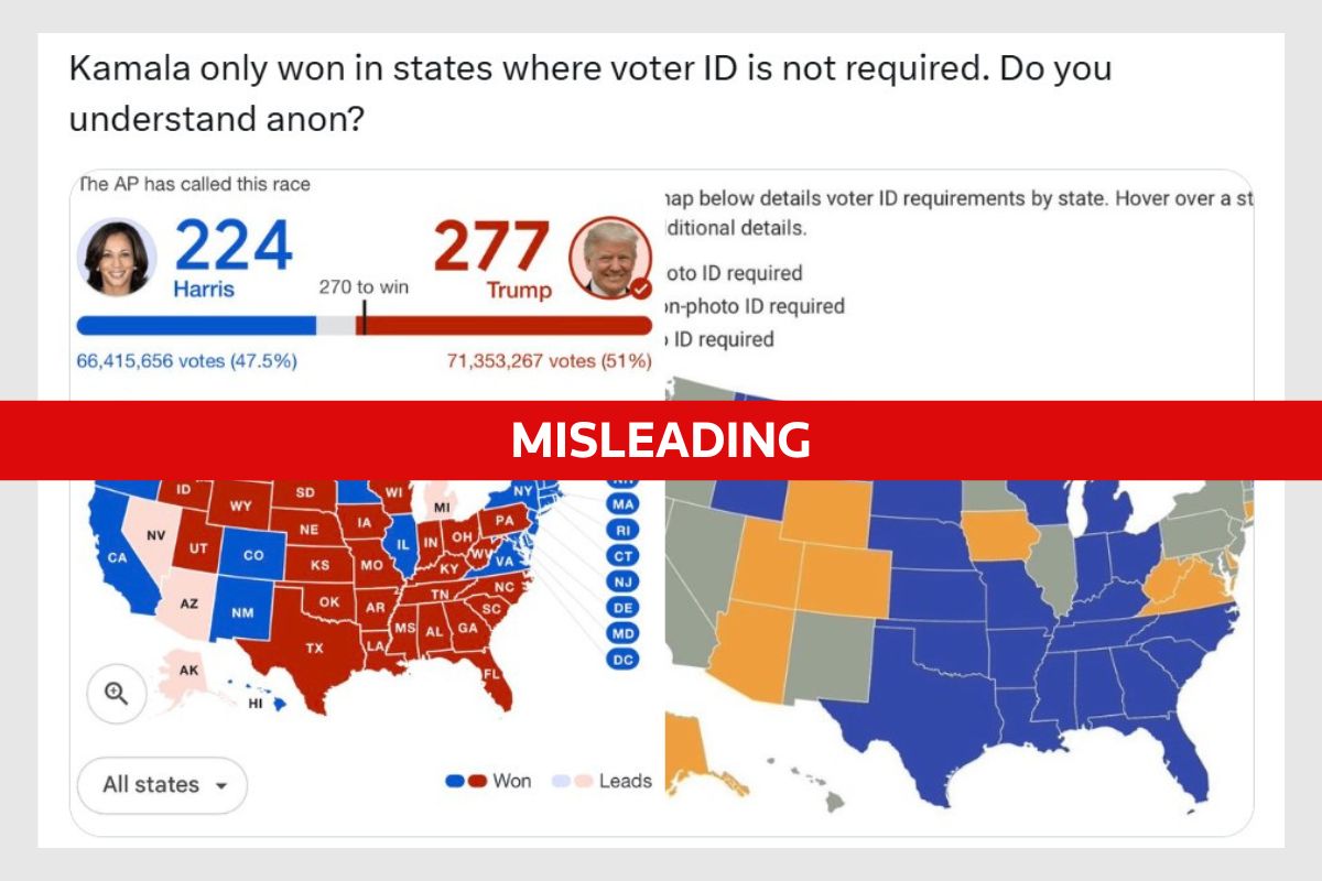 Fact Check: Kamala Harris won states requiring voter ID in 2024