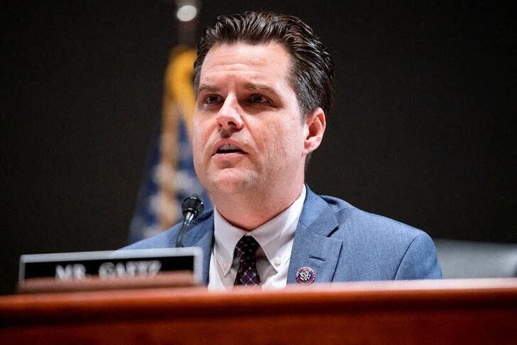 Rep. Matt Gaetz during a House Judiciary Committee oversight hearing of the Department of Justice on Capitol Hill in Washington, D.C. Greg Nash/Pool via REUTERS