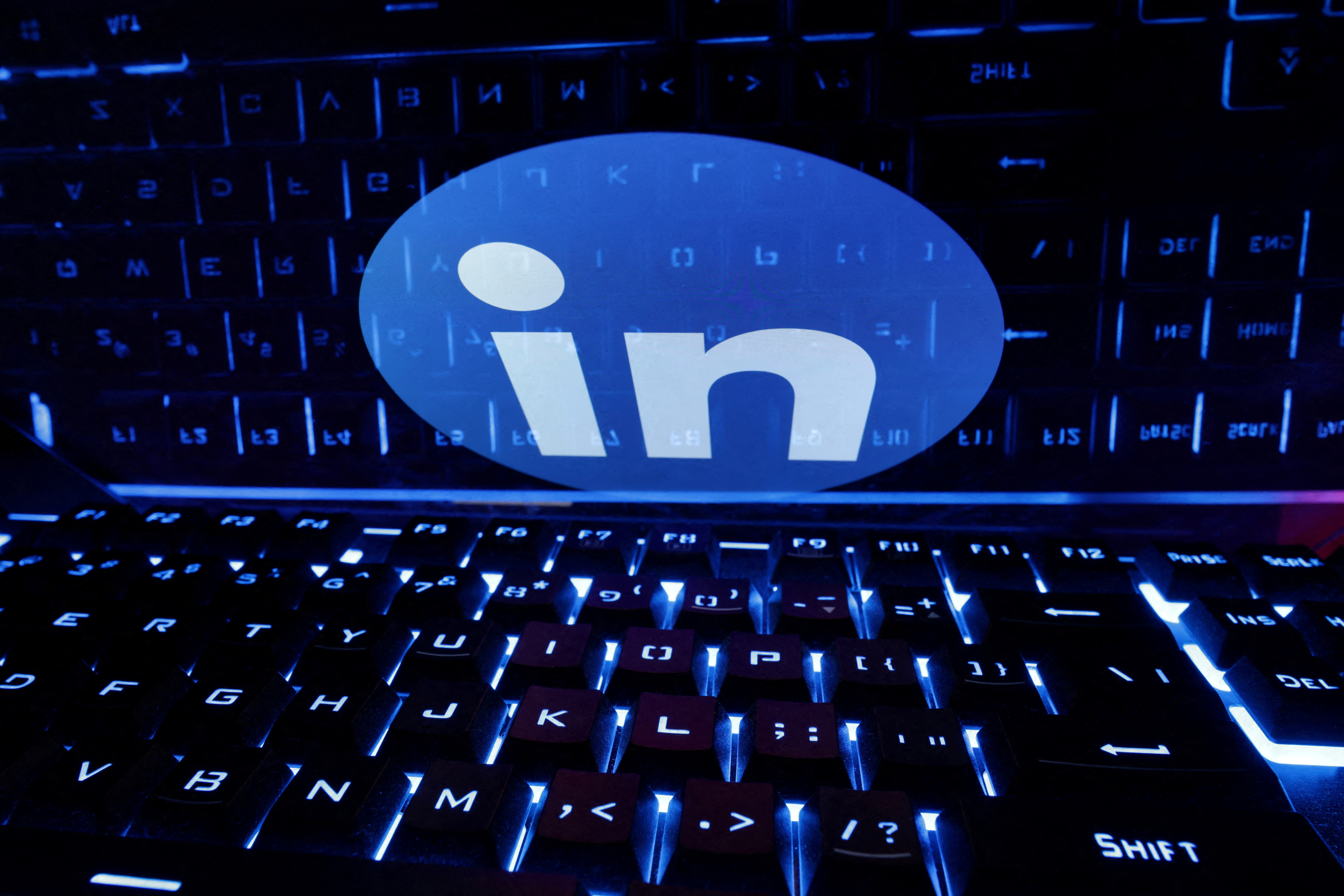 Illustration shows LinkedIn logo