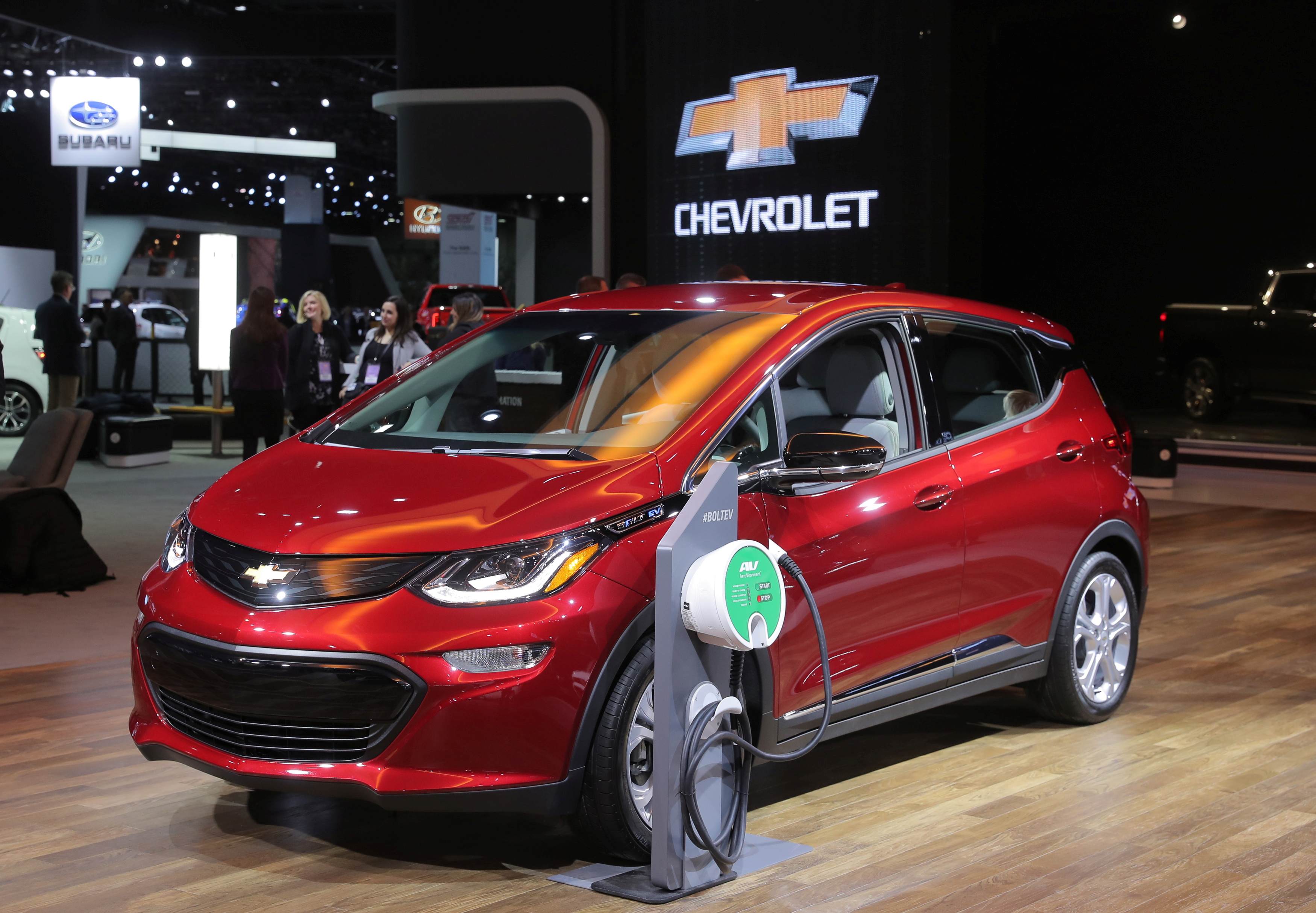 Chevrolet Bolt is displayed at the North American International Auto Show in Detroit, Michigan