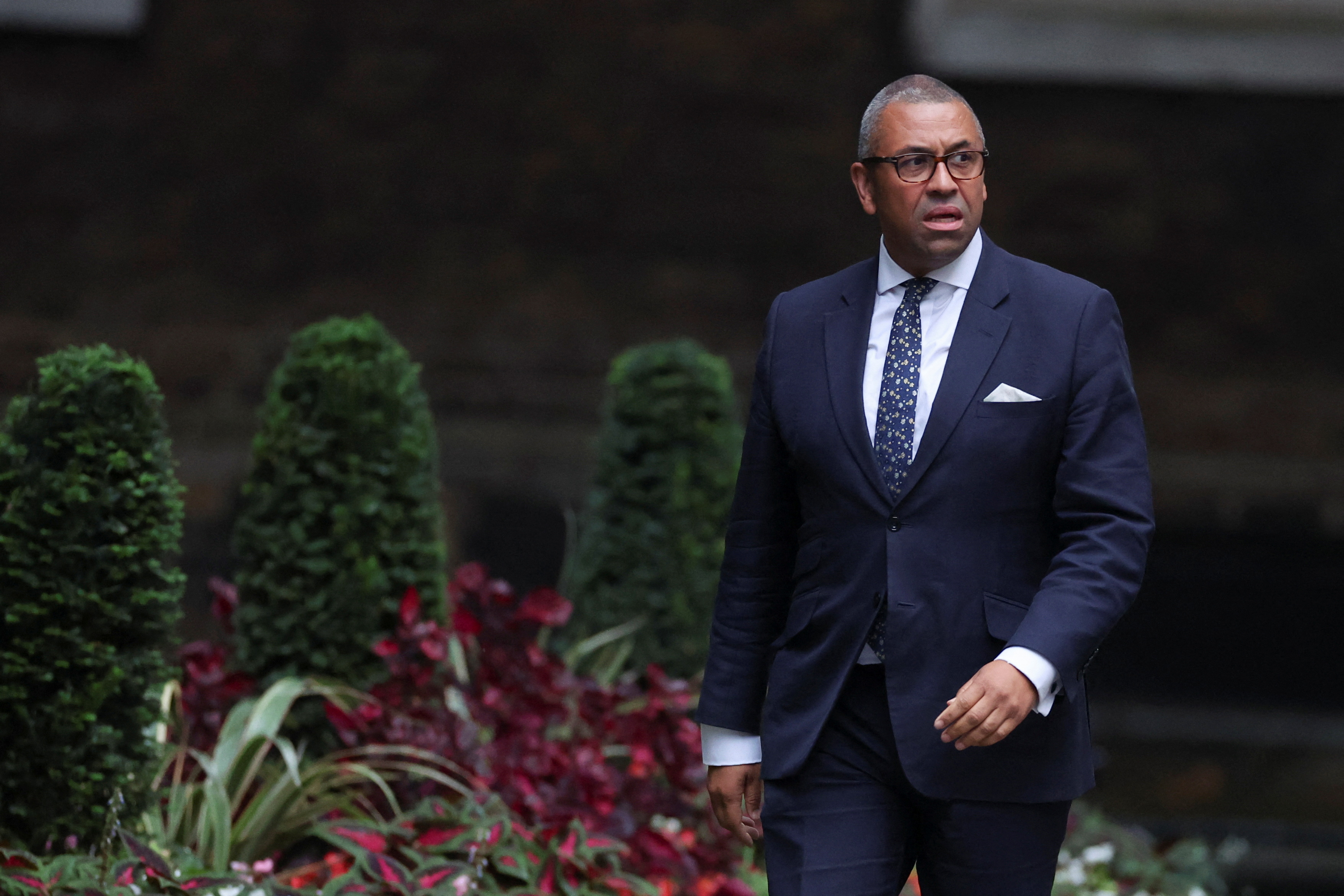 James Cleverly arrives at Number 10 Downing Street in London