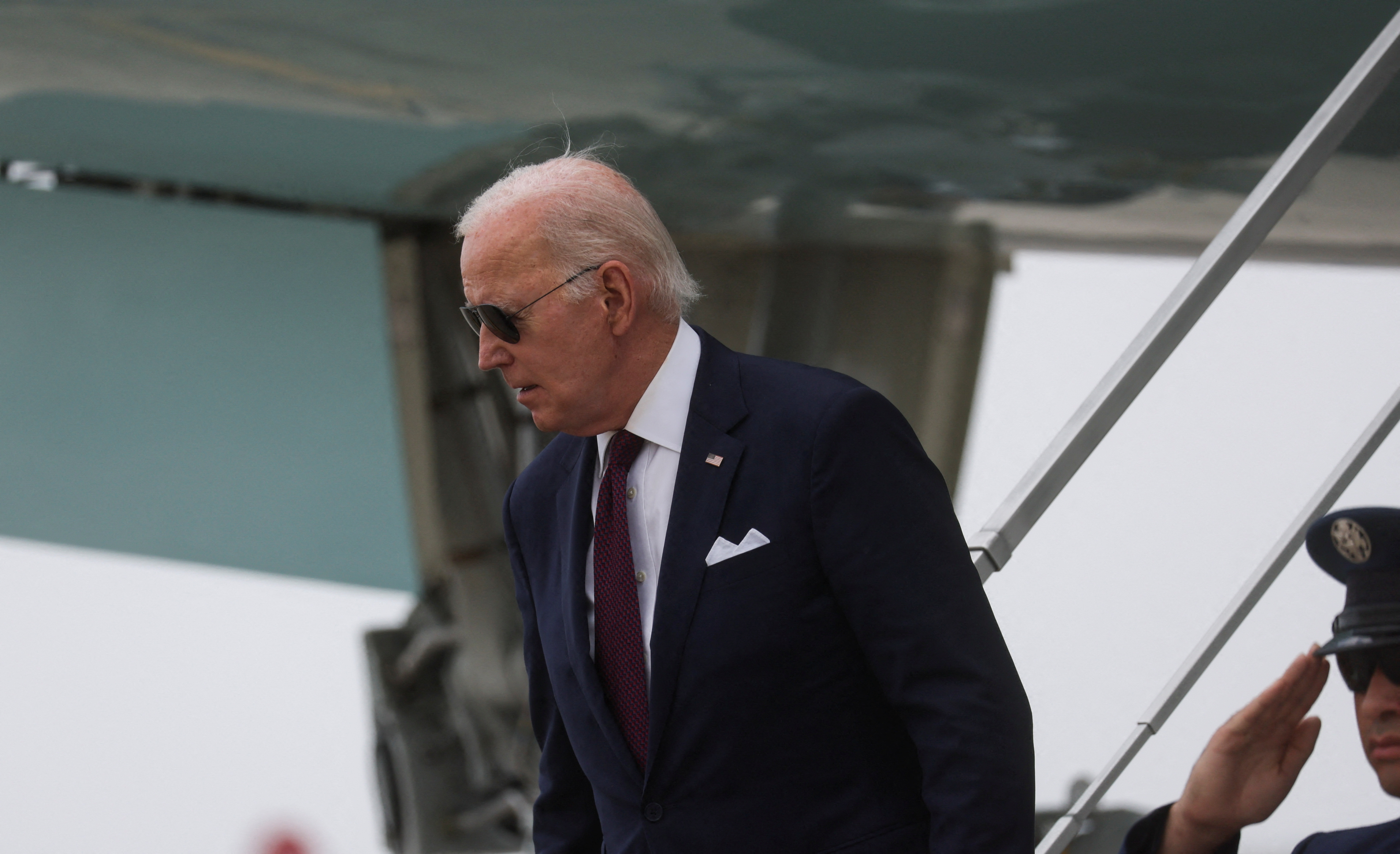 U.S. President Joe Biden arrves in New York