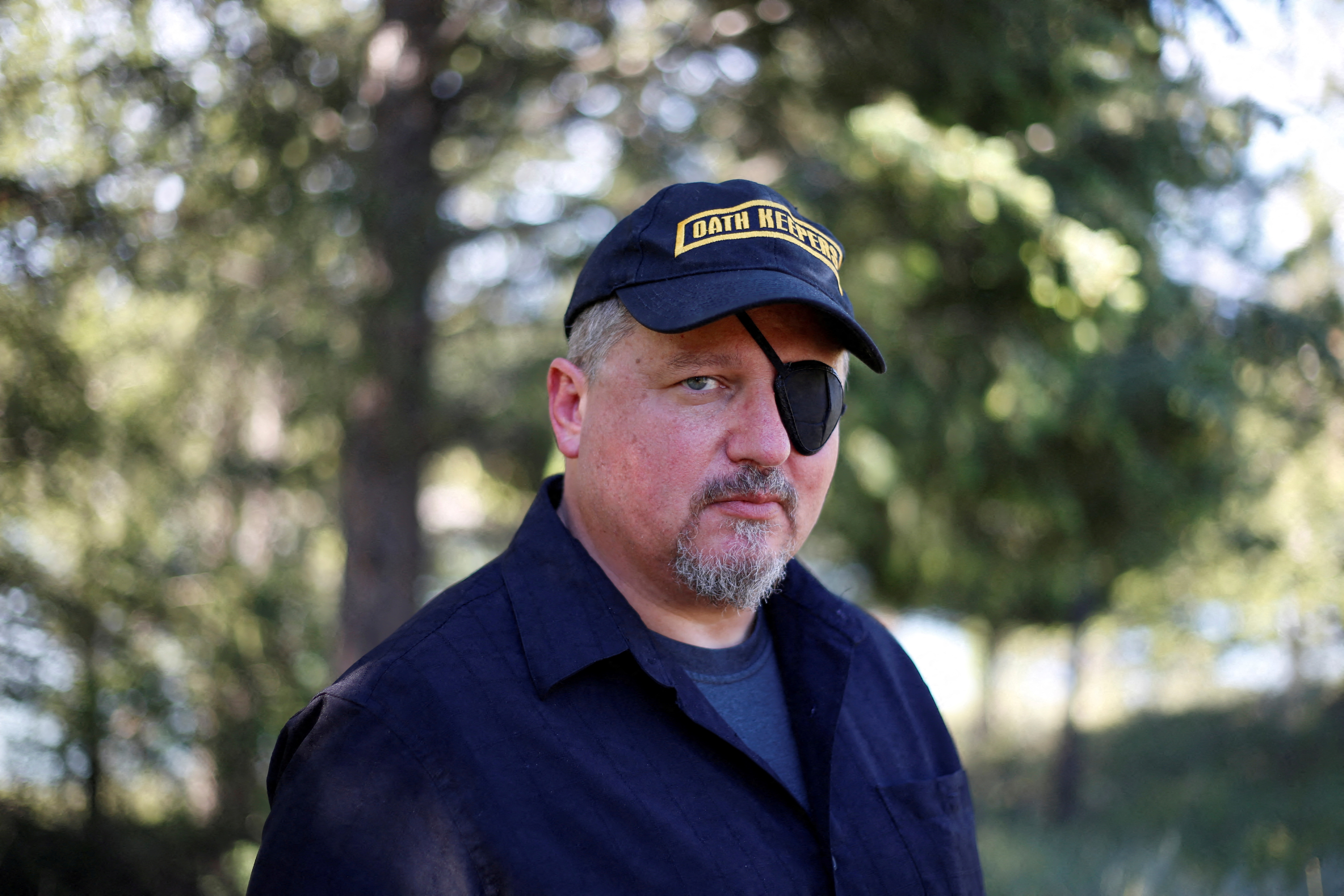 Oath Keepers militia founder Stewart Rhodes poses during an interview session in Eureka, Montana, U.S. June 20, 2016. REUTERS/Jim Urquhart/File Photo