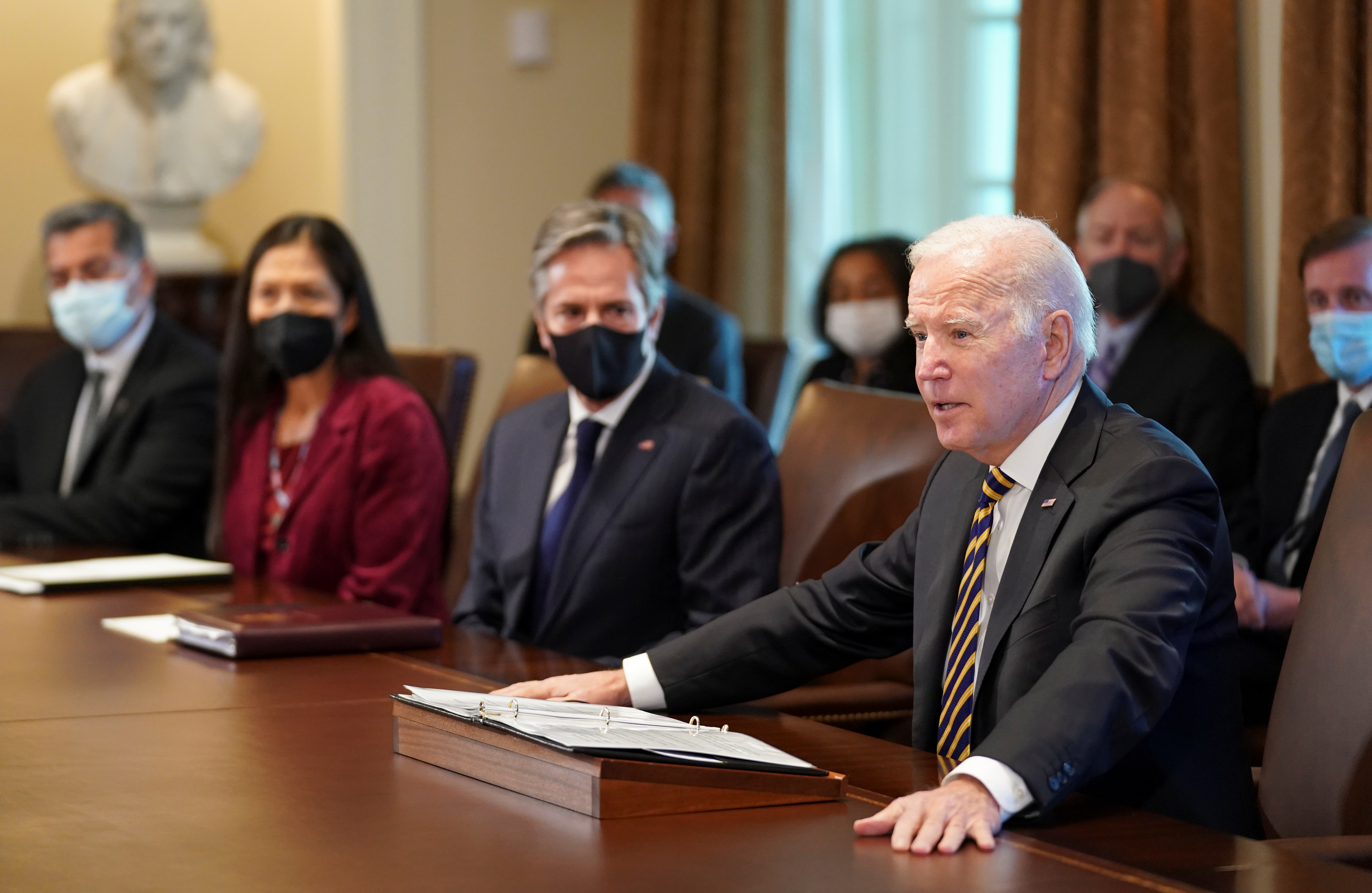 Biden holds a Cabinet meeting at the White House  in Washington