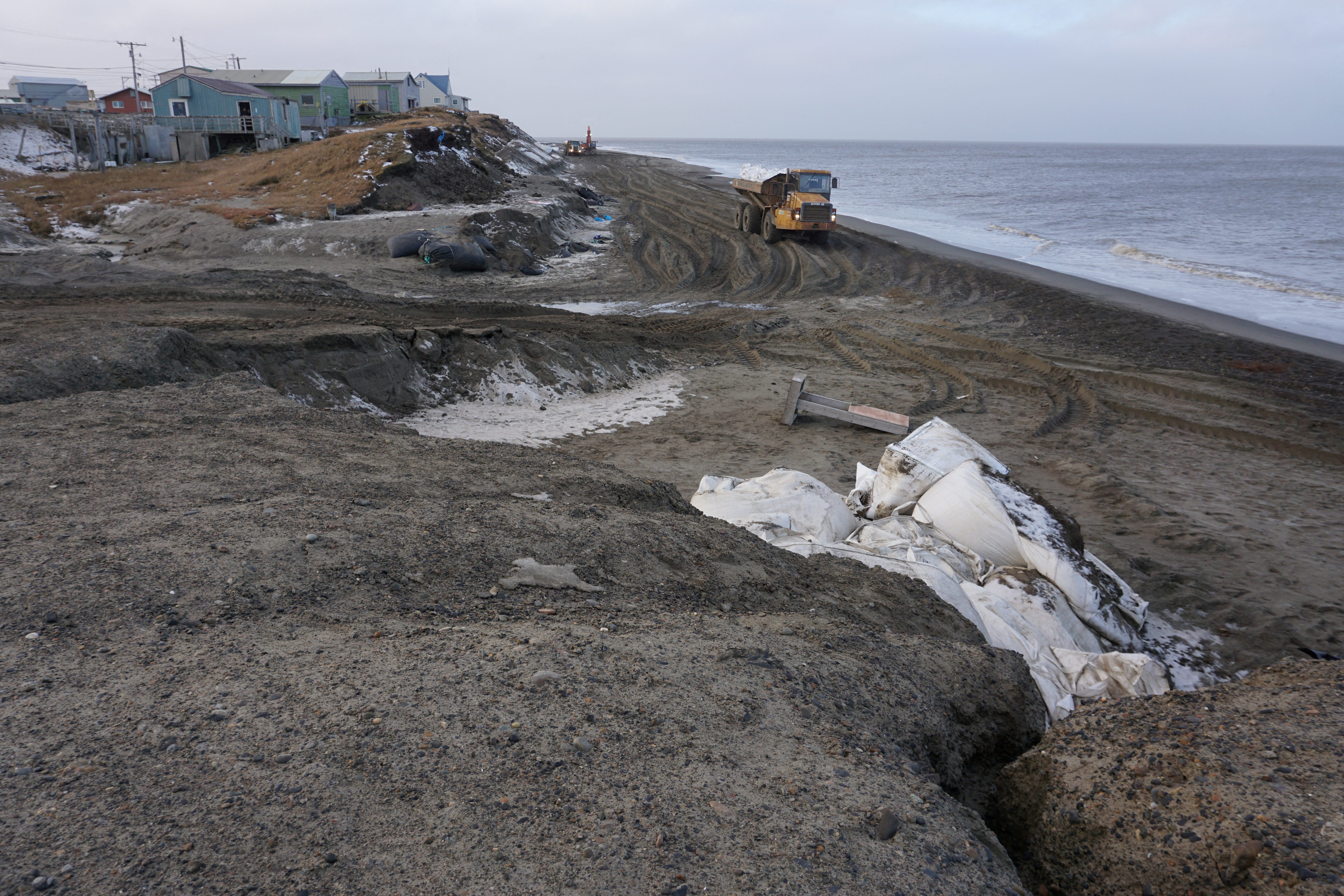 North Slope Borough of Utqiagvik, Alaska, tries to protect against coastal erosion from flooding from an increasingly ice-free Beaufort Sea