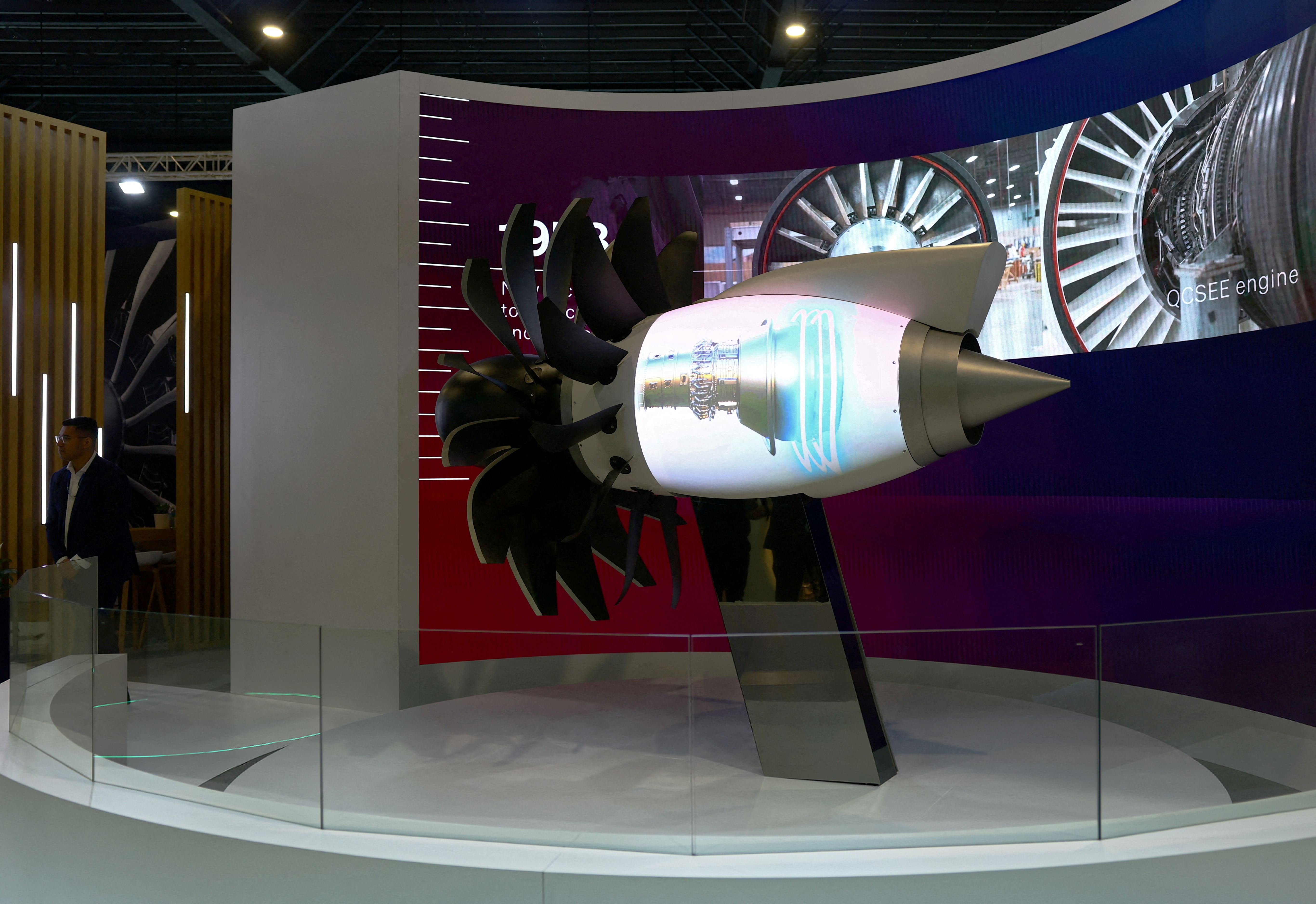 A view of the GE Aerospace booth at Changi Exhibition Centre in Singapore
