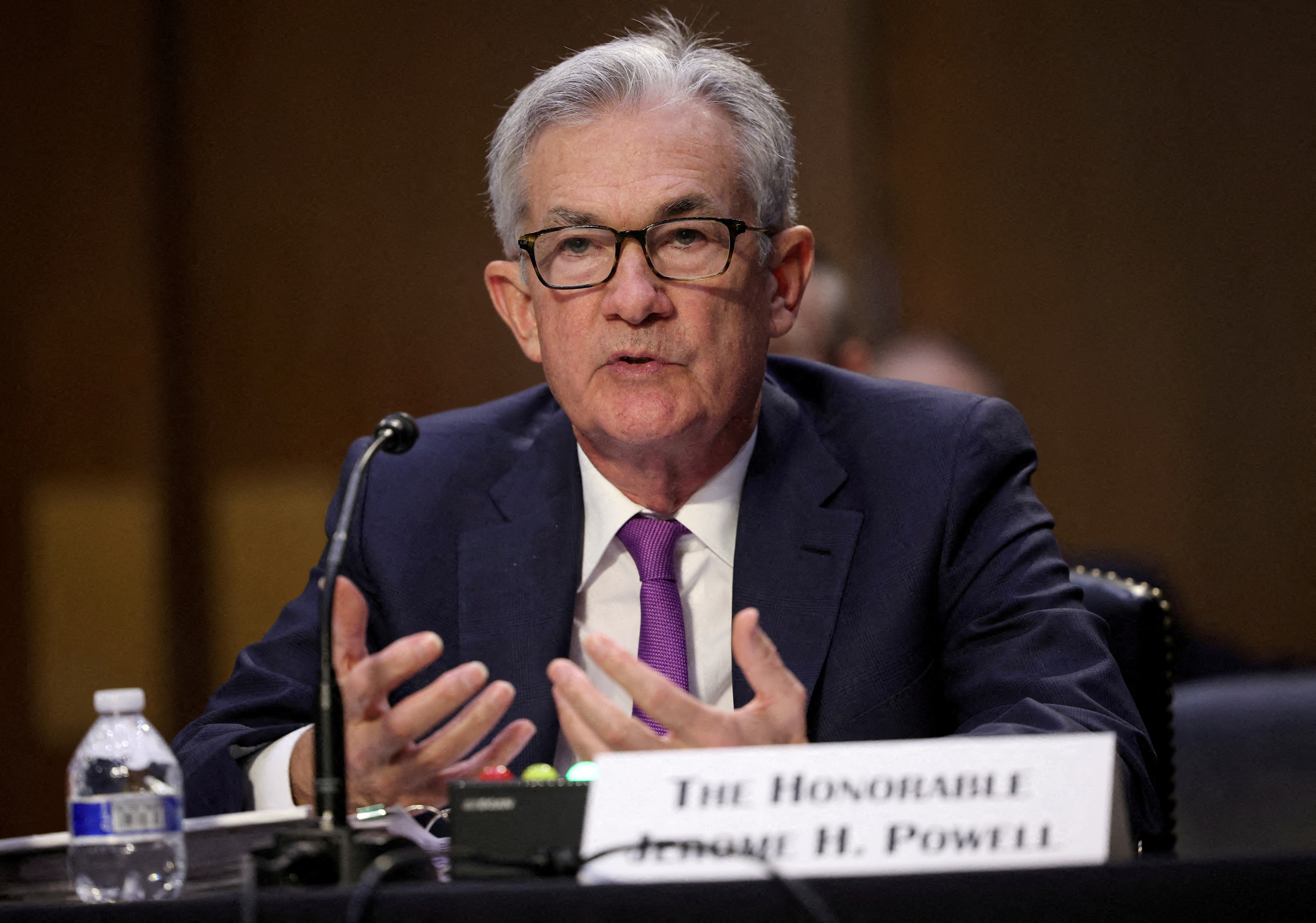 Fed Chair Powell testifies at the Hart Senate Office Building in Washington
